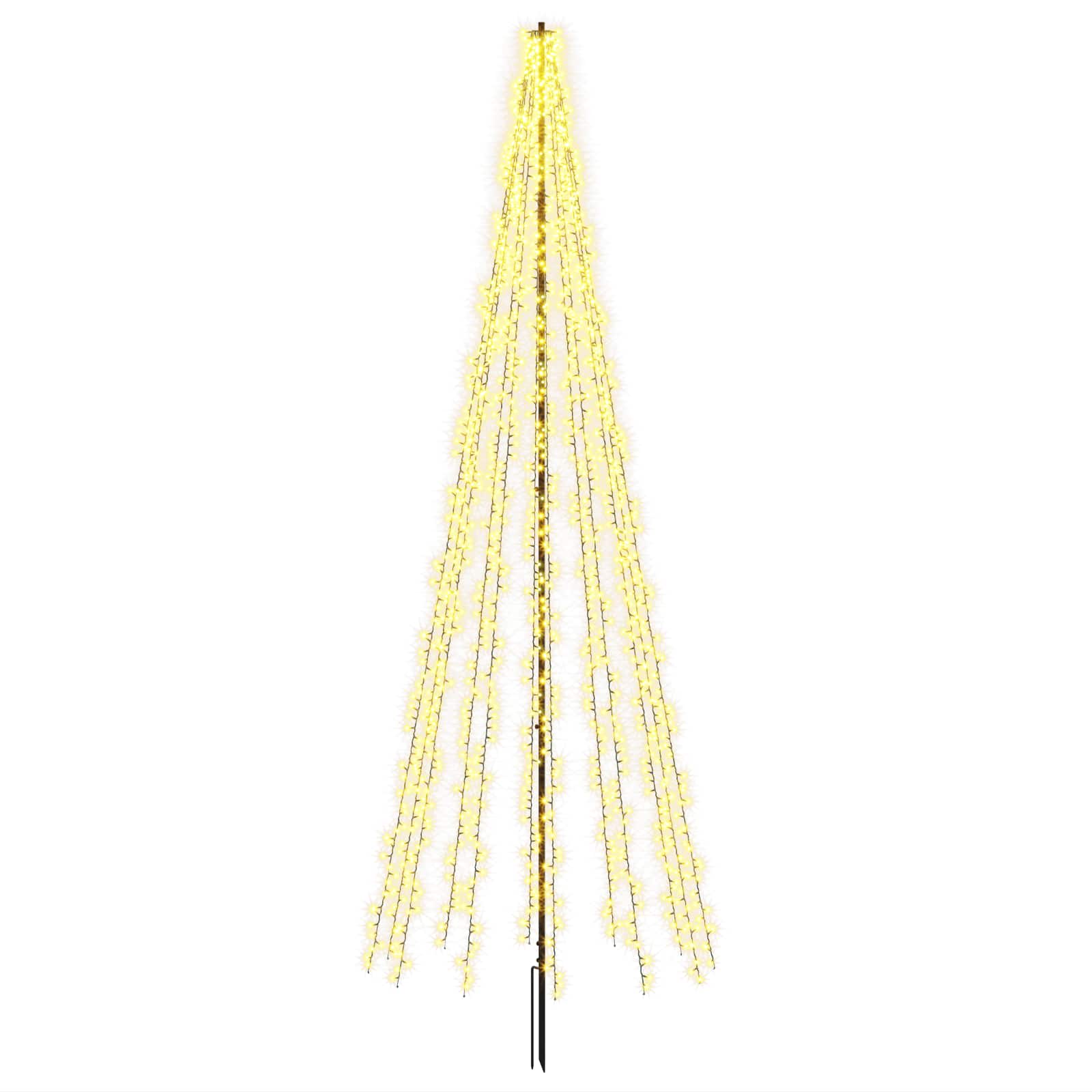 Albero di Natale LED 385 cm 2460 LED Bianco caldo Acciaio Nero