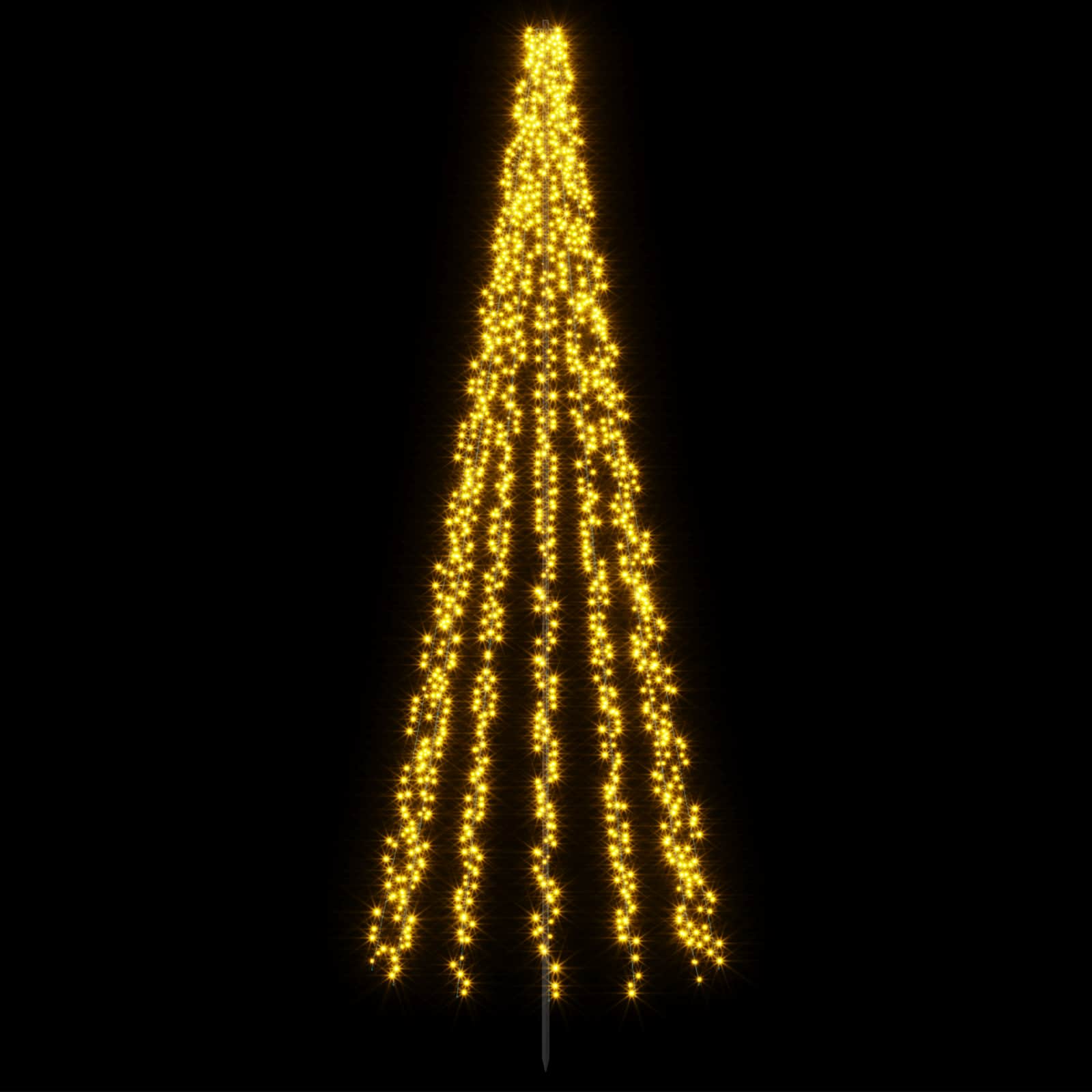 Albero di Natale LED 385 cm 2460 LED Bianco caldo Acciaio Nero