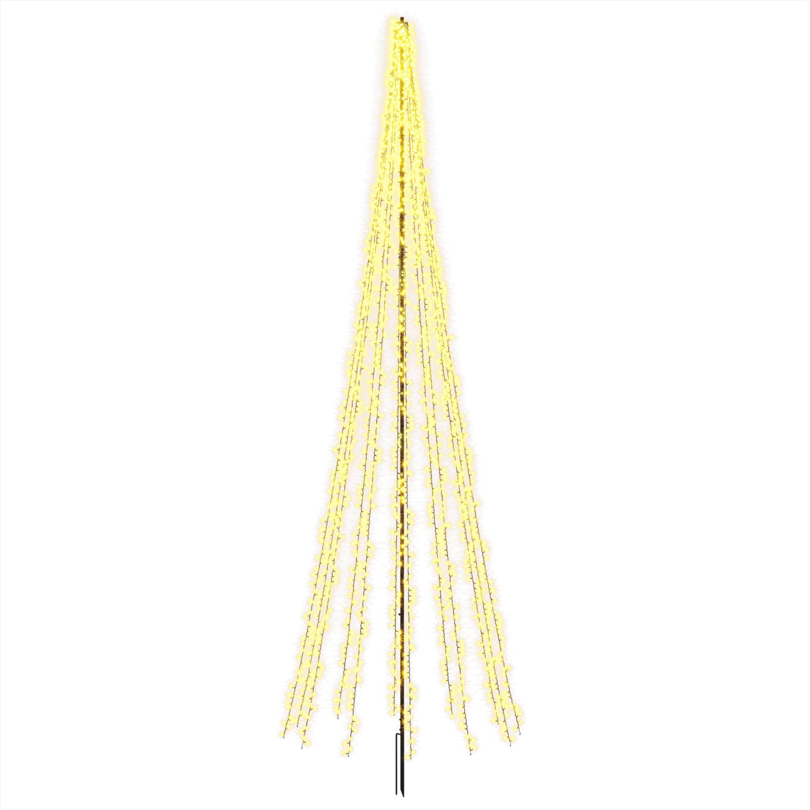 Albero di Natale LED 485 cm 3000 LED Bianco caldo Acciaio Nero