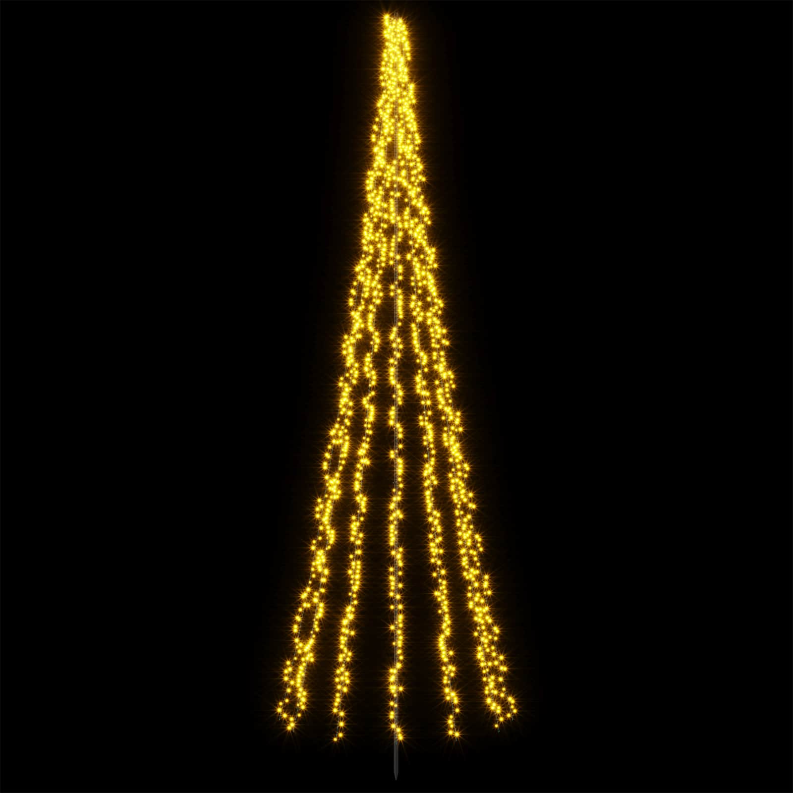 Albero di Natale LED 485 cm 3000 LED Bianco caldo Acciaio Nero