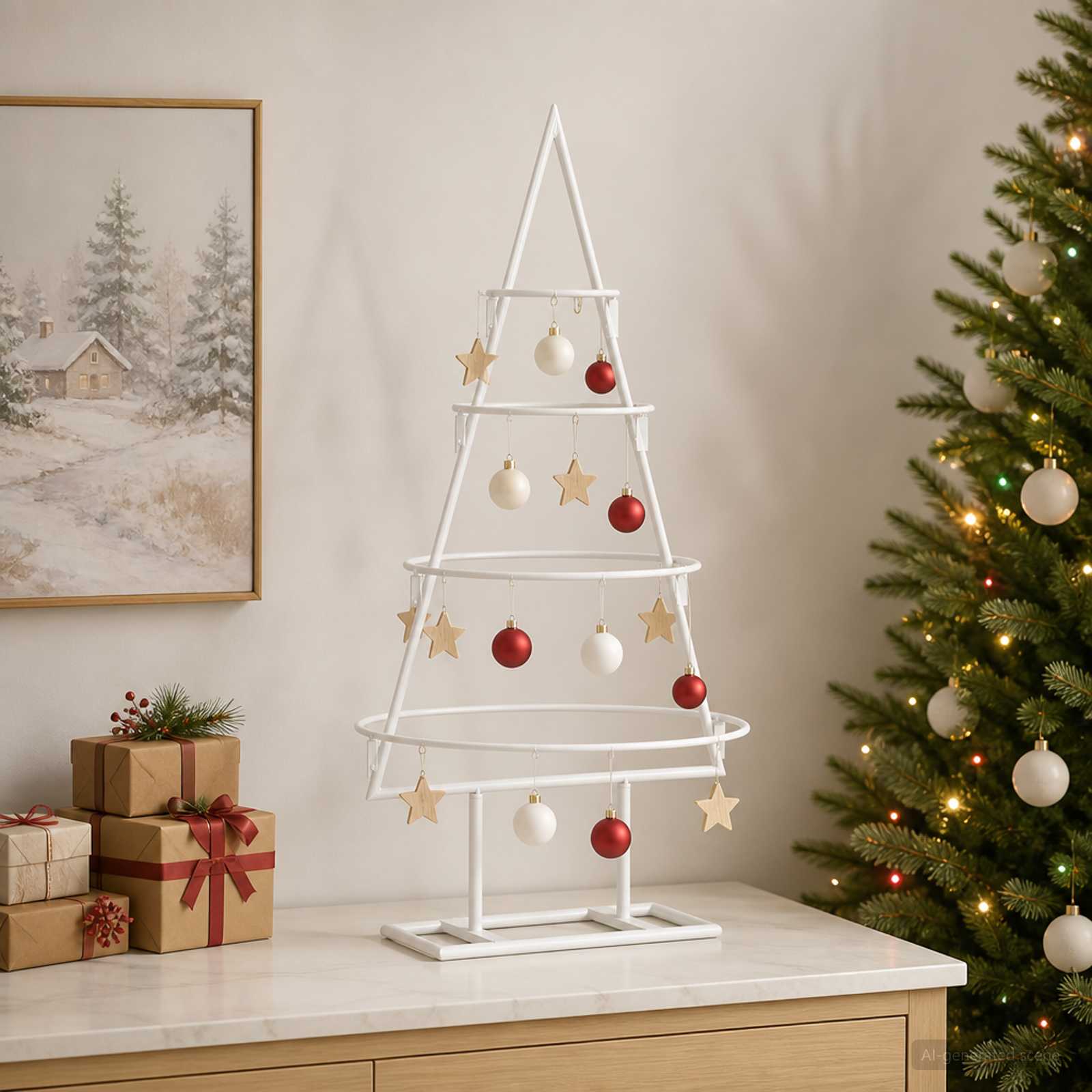 Albero di Natale in metallo con supporto KUOPIO 60 cm Acciaio