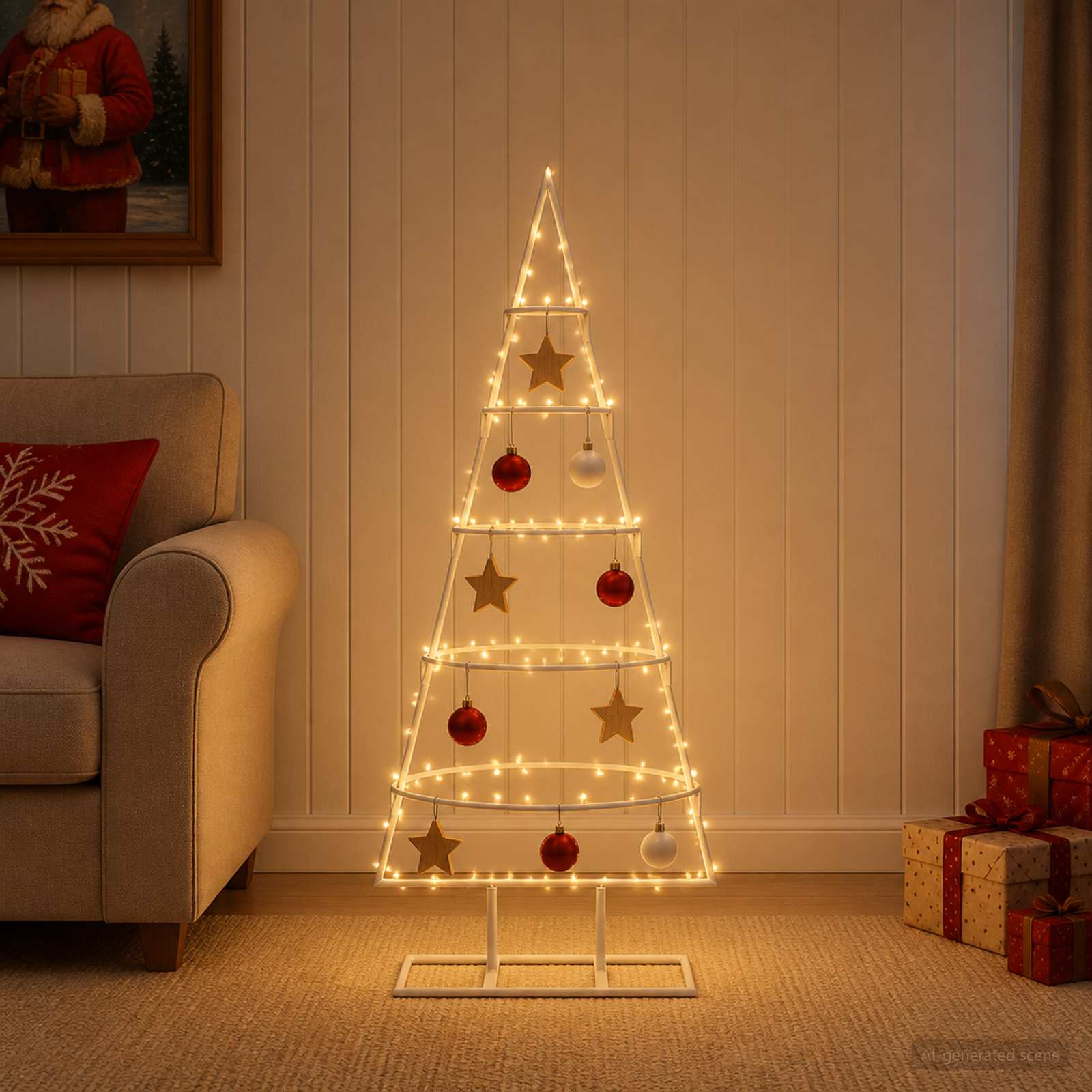 Albero di Natale in metallo con supporto KUOPIO 90 cm Acciaio