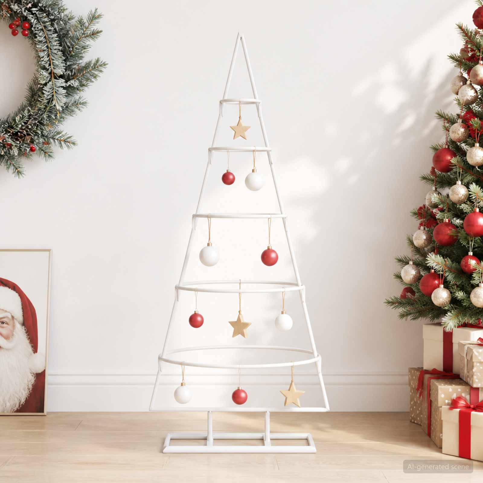 Albero di Natale in metallo con supporto KUOPIO 90 cm Acciaio
