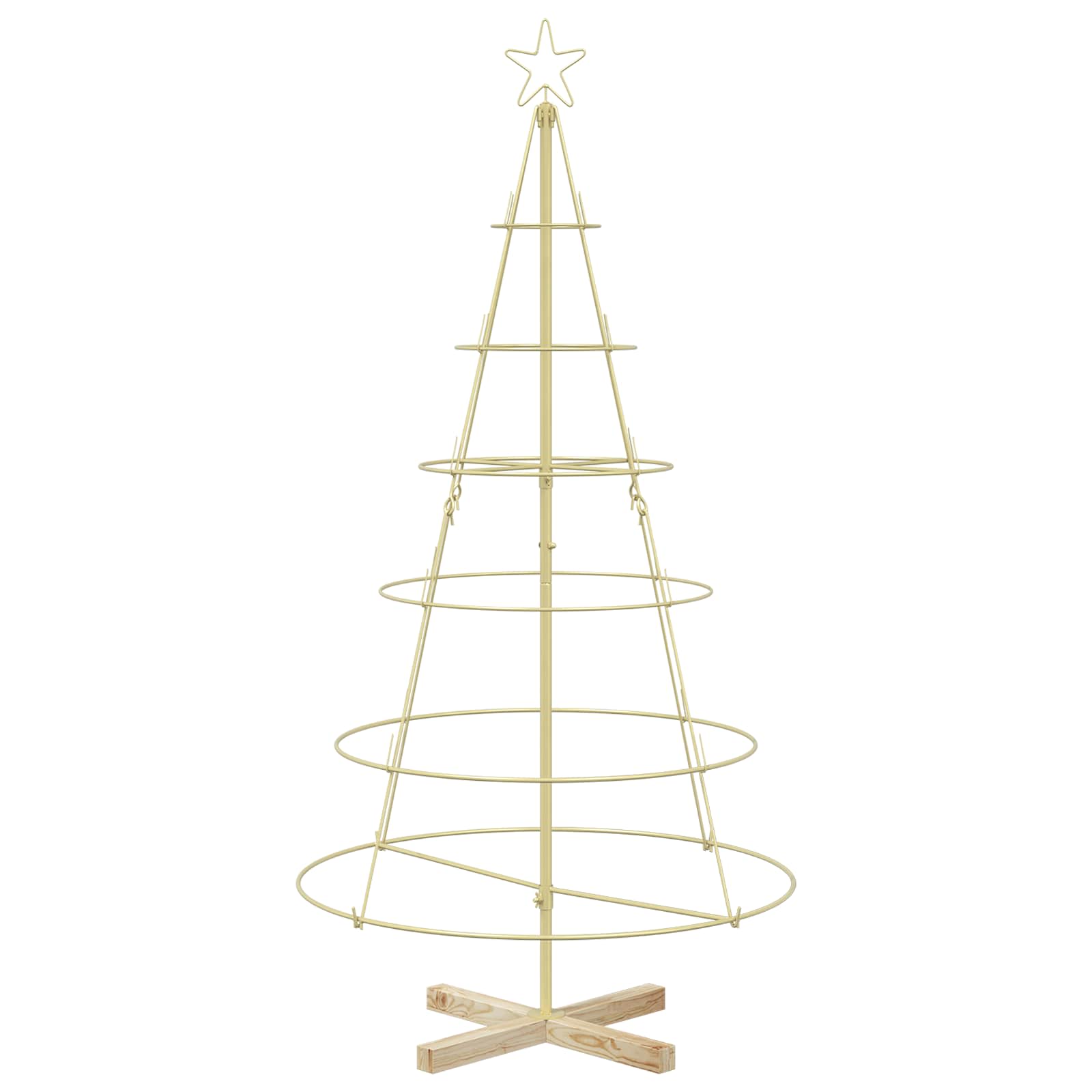 Albero a Cono di Natale KUOPIO 150 cm Acciaio Oro