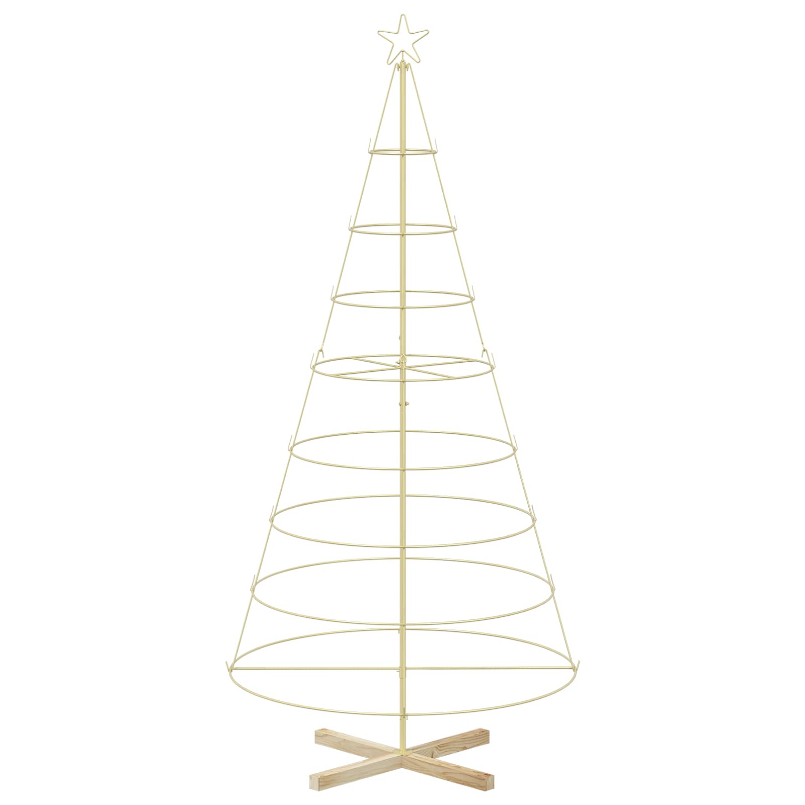 Albero a Cono di Natale KUOPIO 210 cm Acciaio Oro