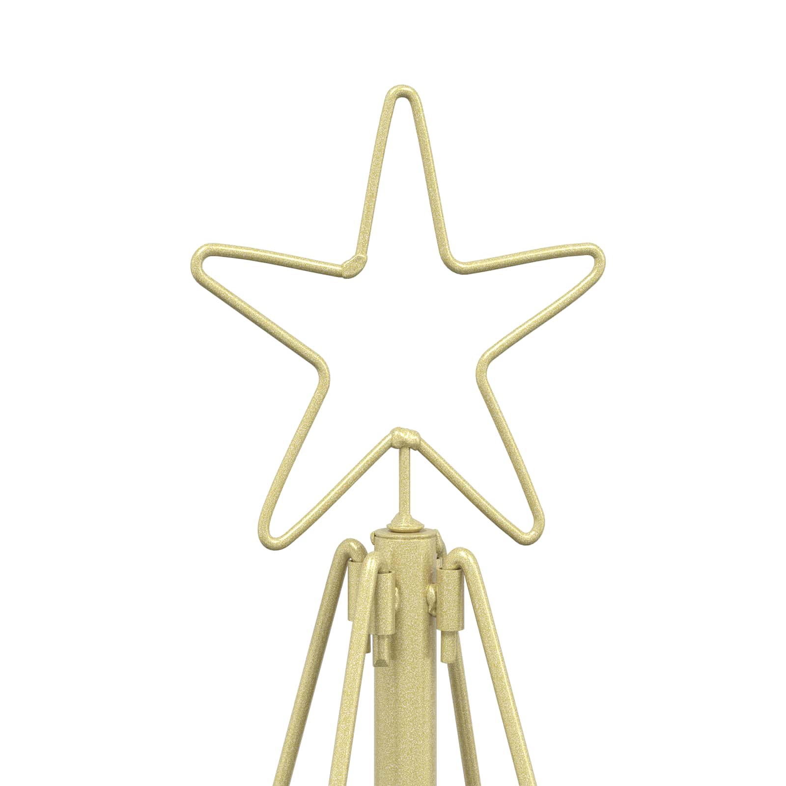 Albero a Cono di Natale KUOPIO 210 cm Acciaio Oro