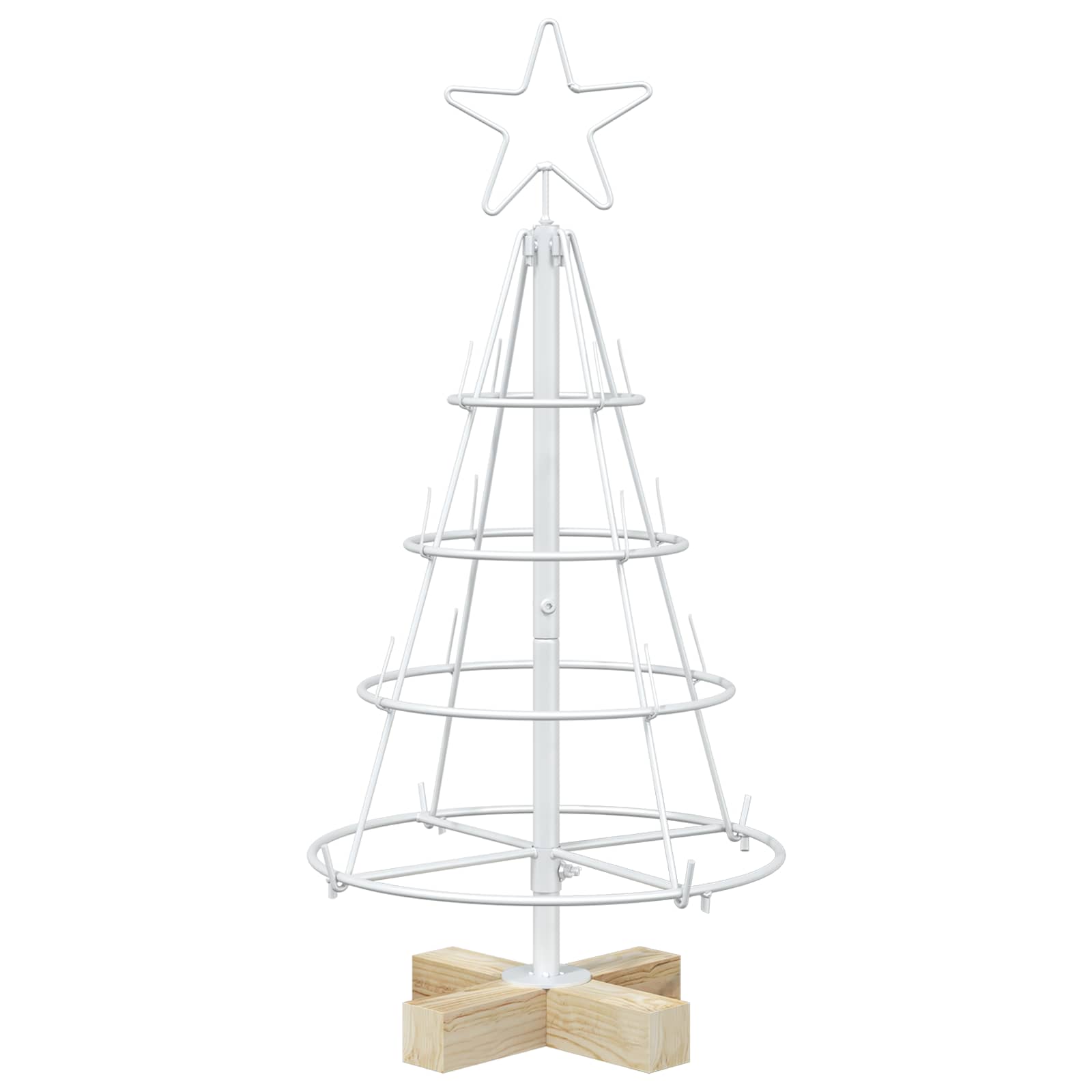 Albero a Cono di Natale KUOPIO 60 cm Acciaio Bianco