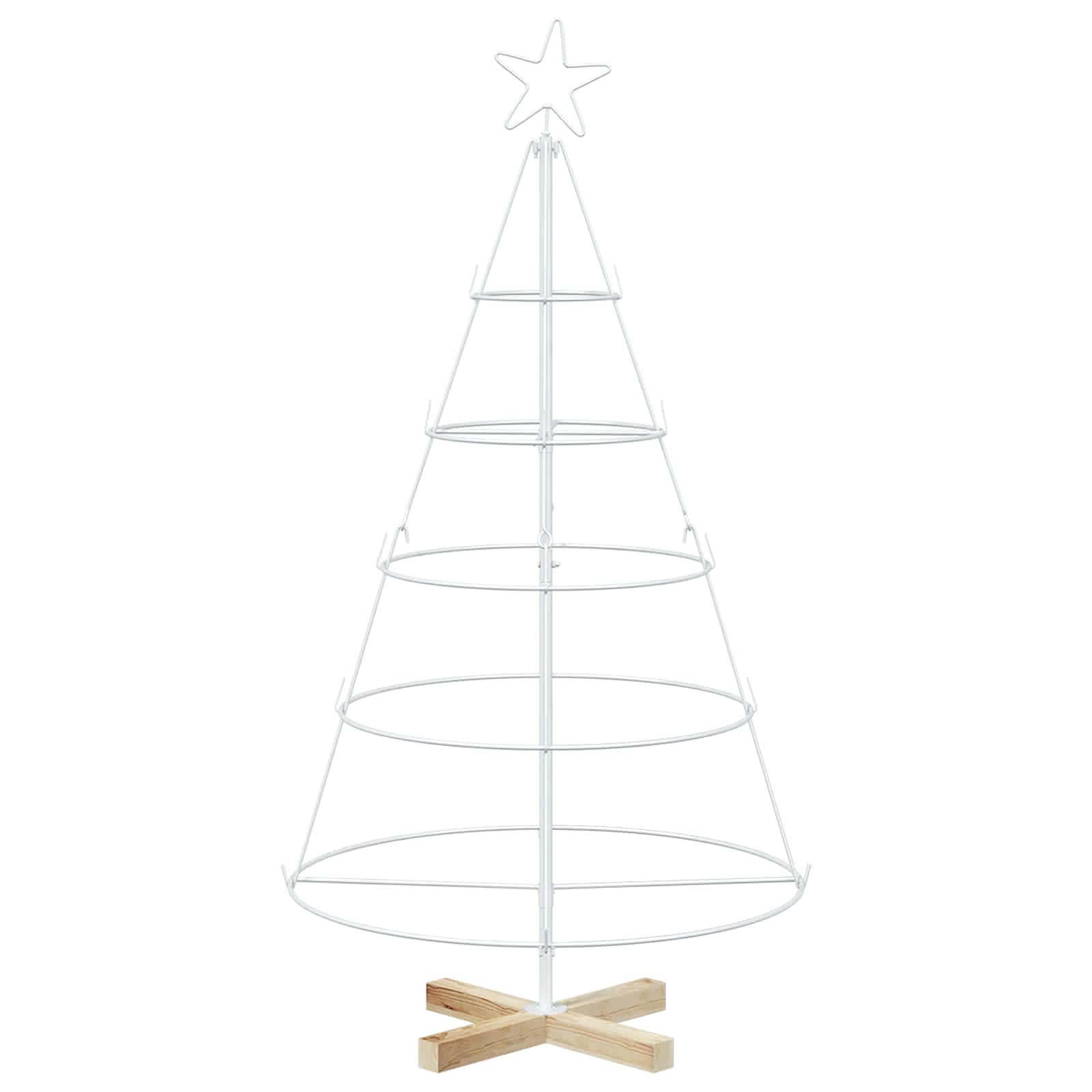 Albero a Cono di Natale KUOPIO 125 cm Acciaio Bianco