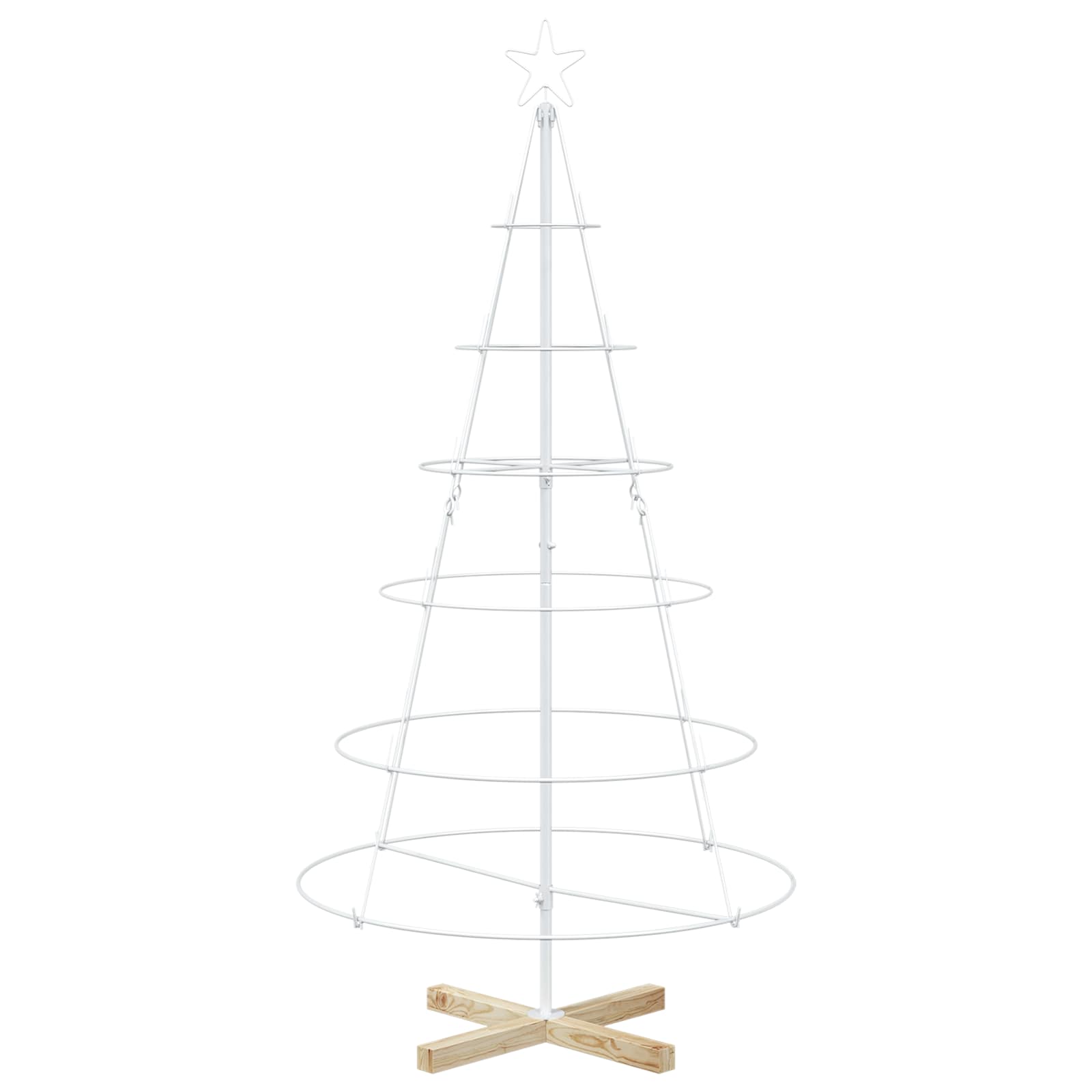 Albero a Cono di Natale KUOPIO 150 cm Acciaio Bianco