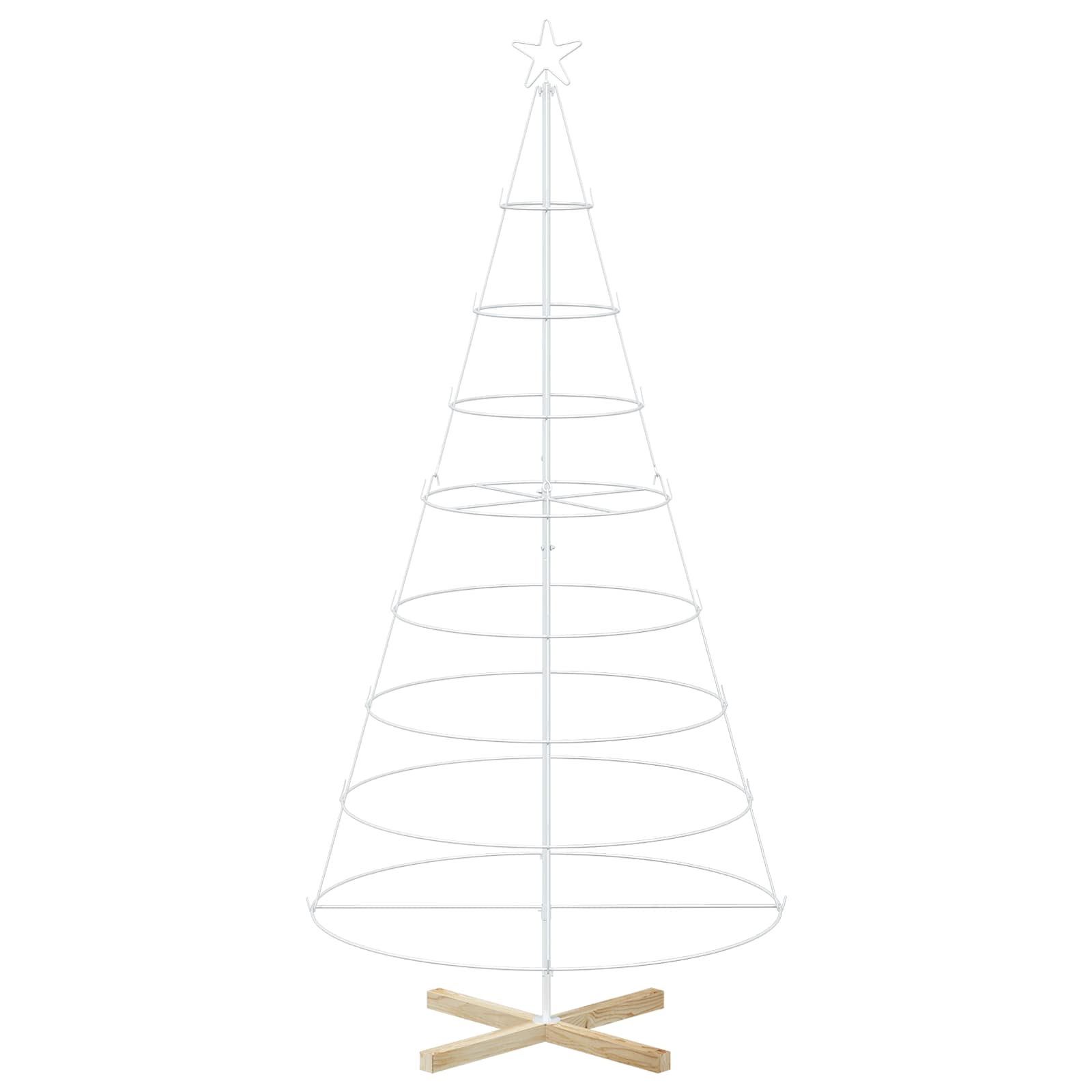 Albero a Cono di Natale KUOPIO 210 cm Acciaio Bianco