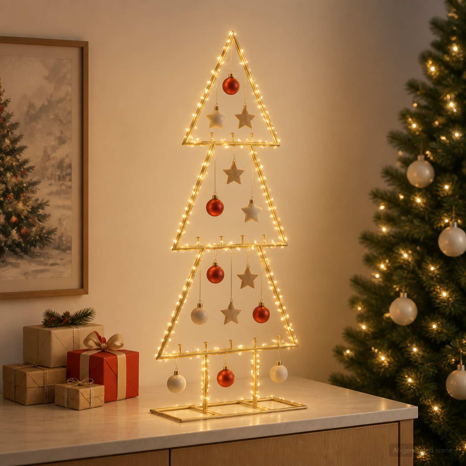 Albero di Natale in metallo con supporto KUOPIO 60 cm Acciaio