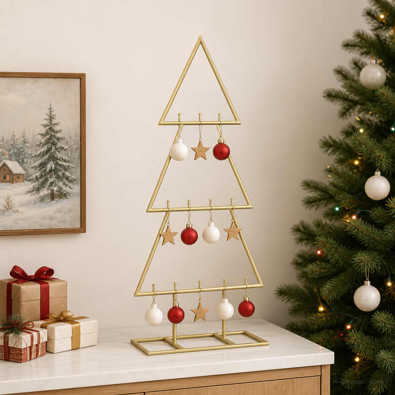 Albero di Natale in metallo con supporto KUOPIO 60 cm Acciaio