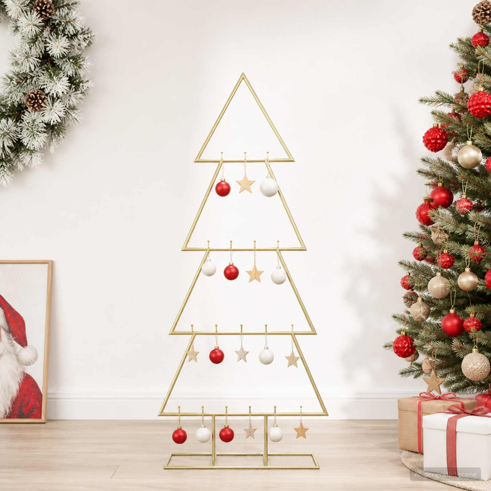Albero di Natale in metallo con supporto KUOPIO 90 cm Acciaio