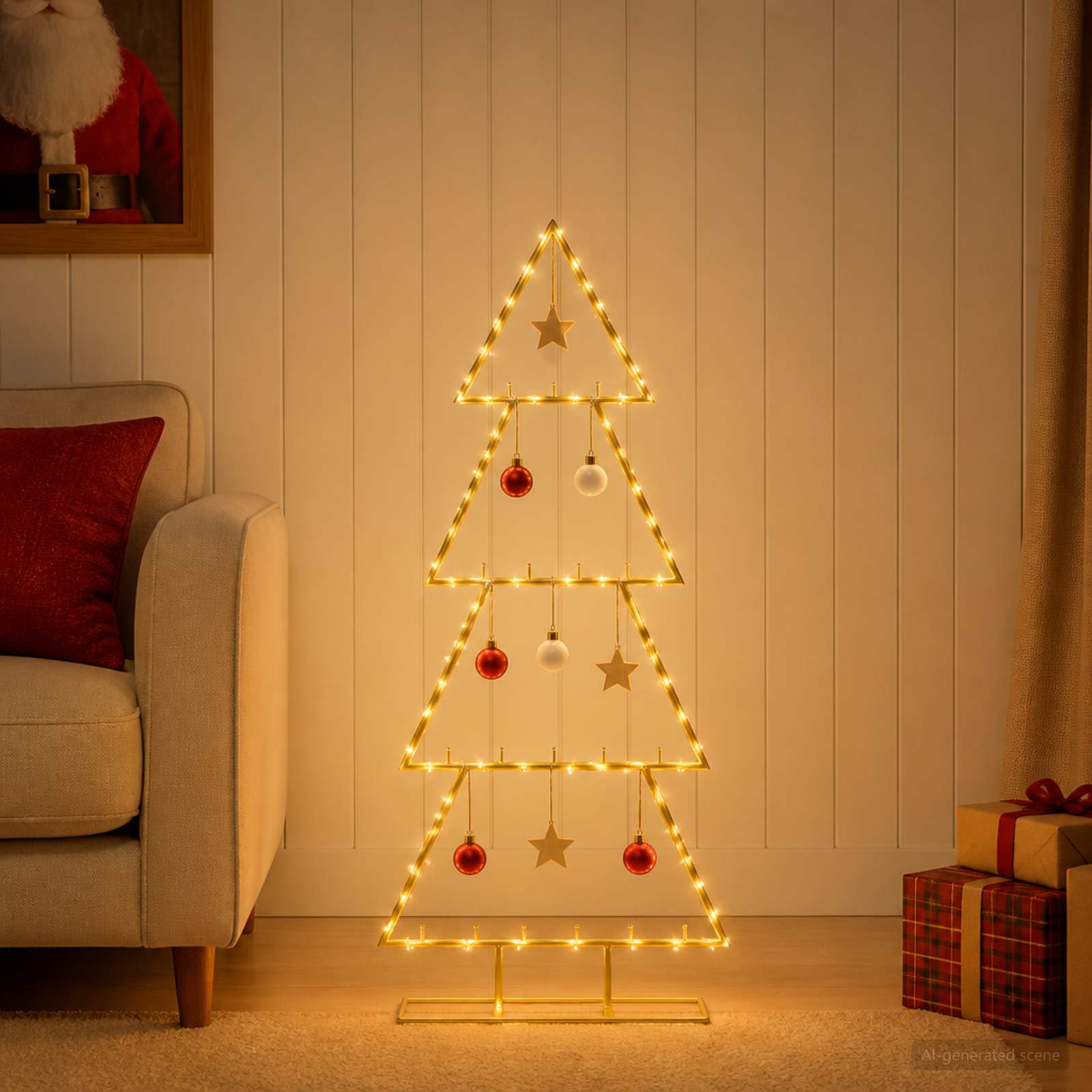 Albero di Natale in metallo con supporto KUOPIO 90 cm Acciaio