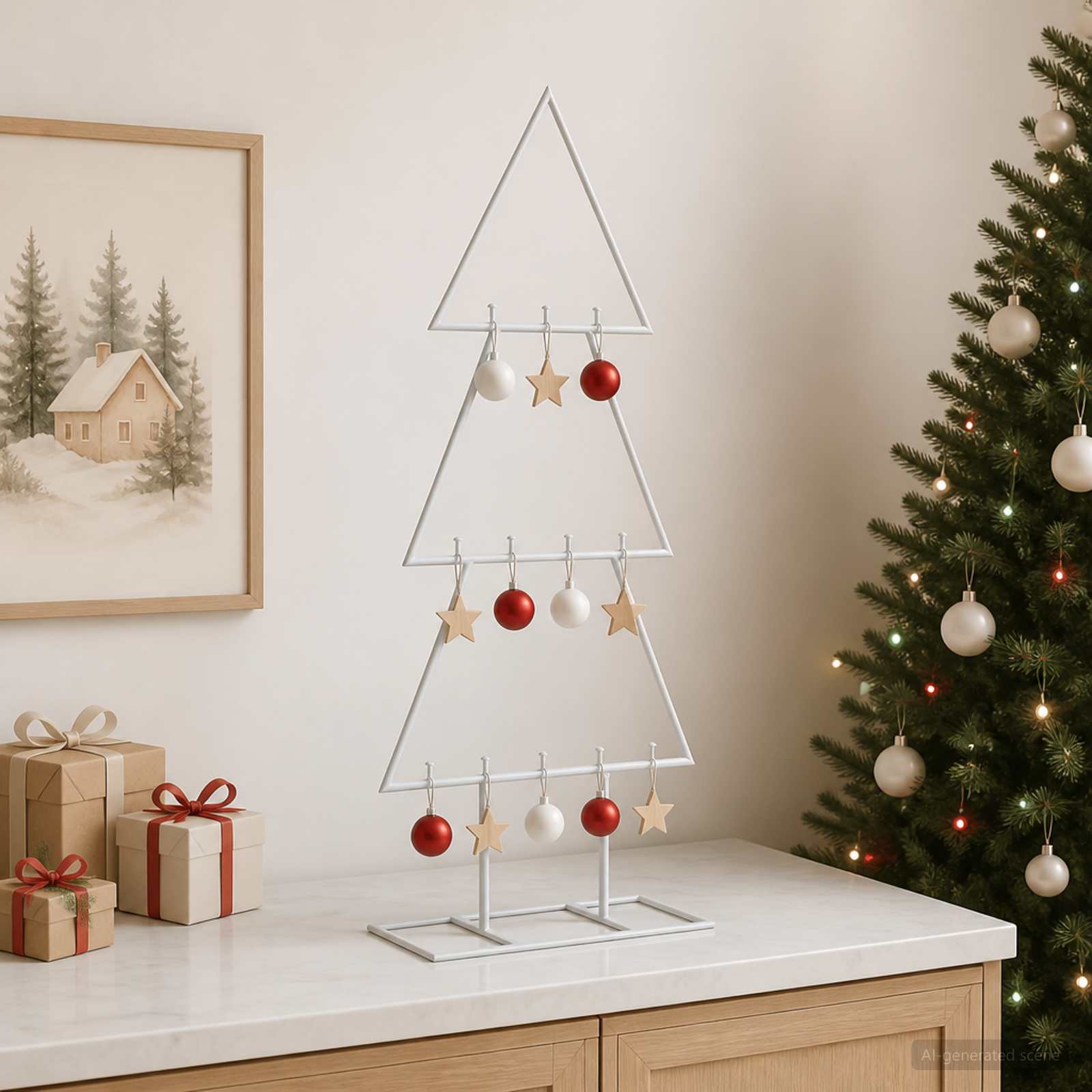 Albero di Natale in metallo con supporto KUOPIO 60 cm Acciaio