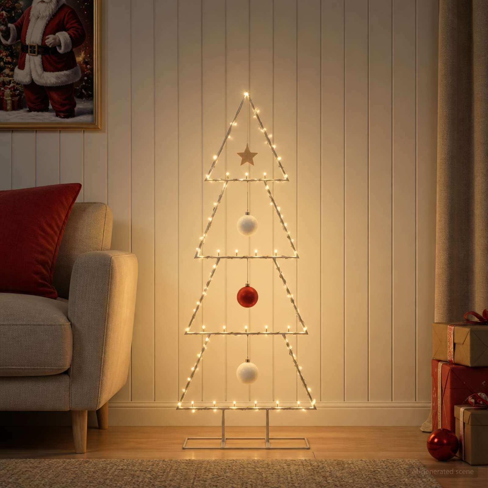 Albero di Natale in metallo con supporto KUOPIO 90 cm Acciaio