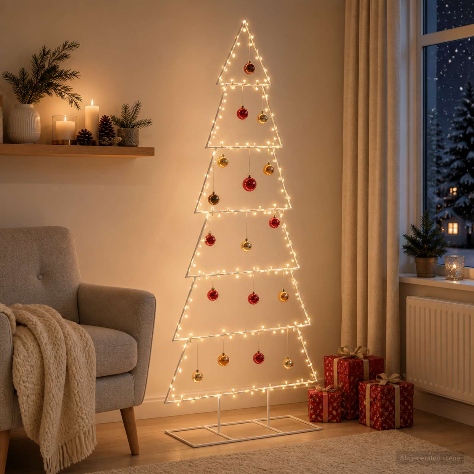 Albero di Natale in metallo con supporto KUOPIO 180 cm Acciaio