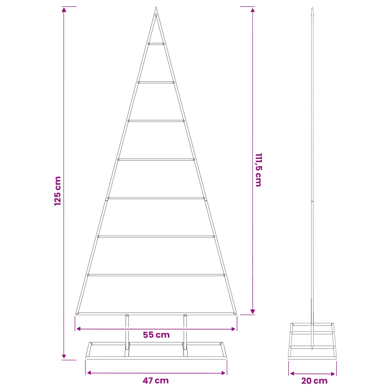 Albero di Natale in metallo KUOPIO 125 cm