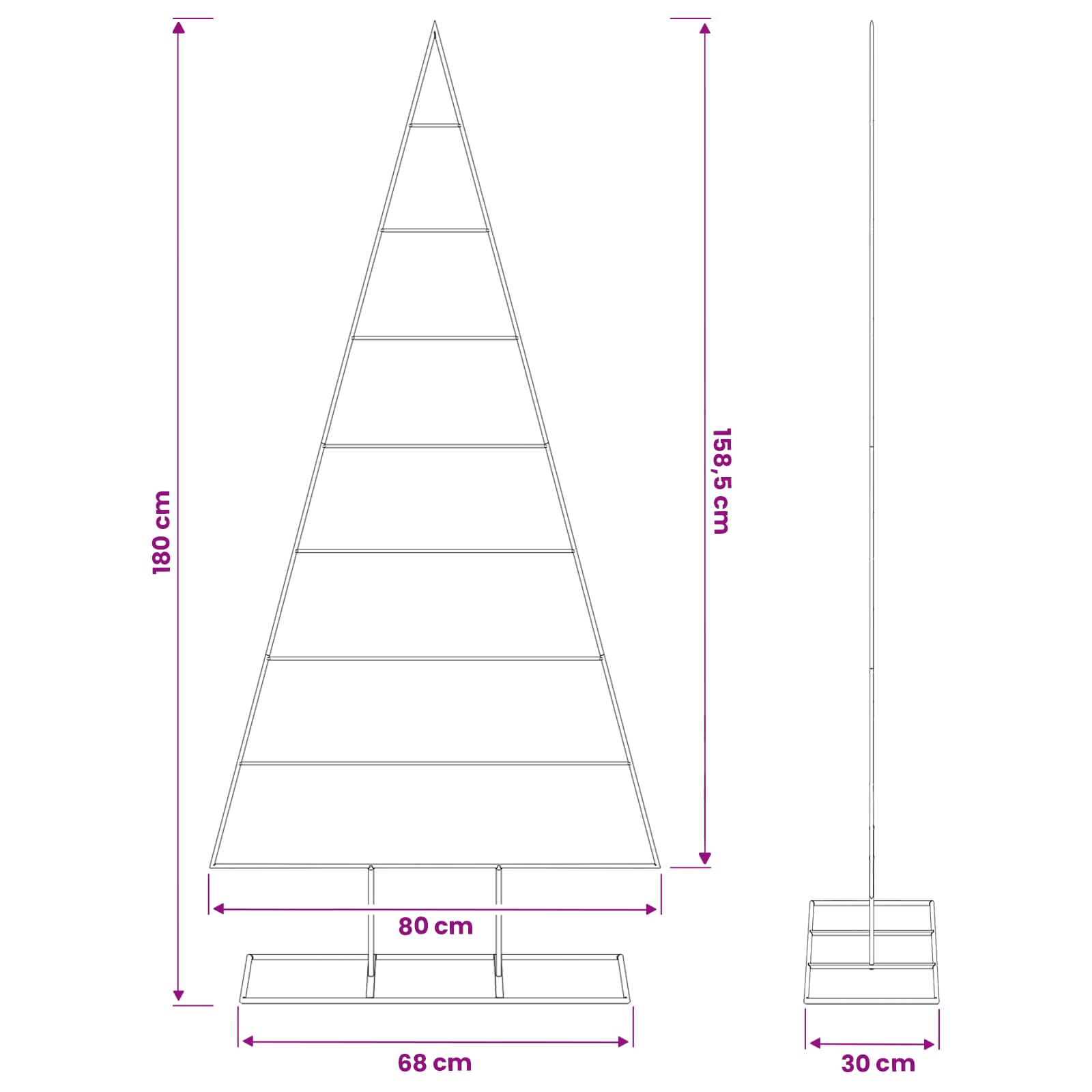 Albero di Natale in metallo KUOPIO 180 cm