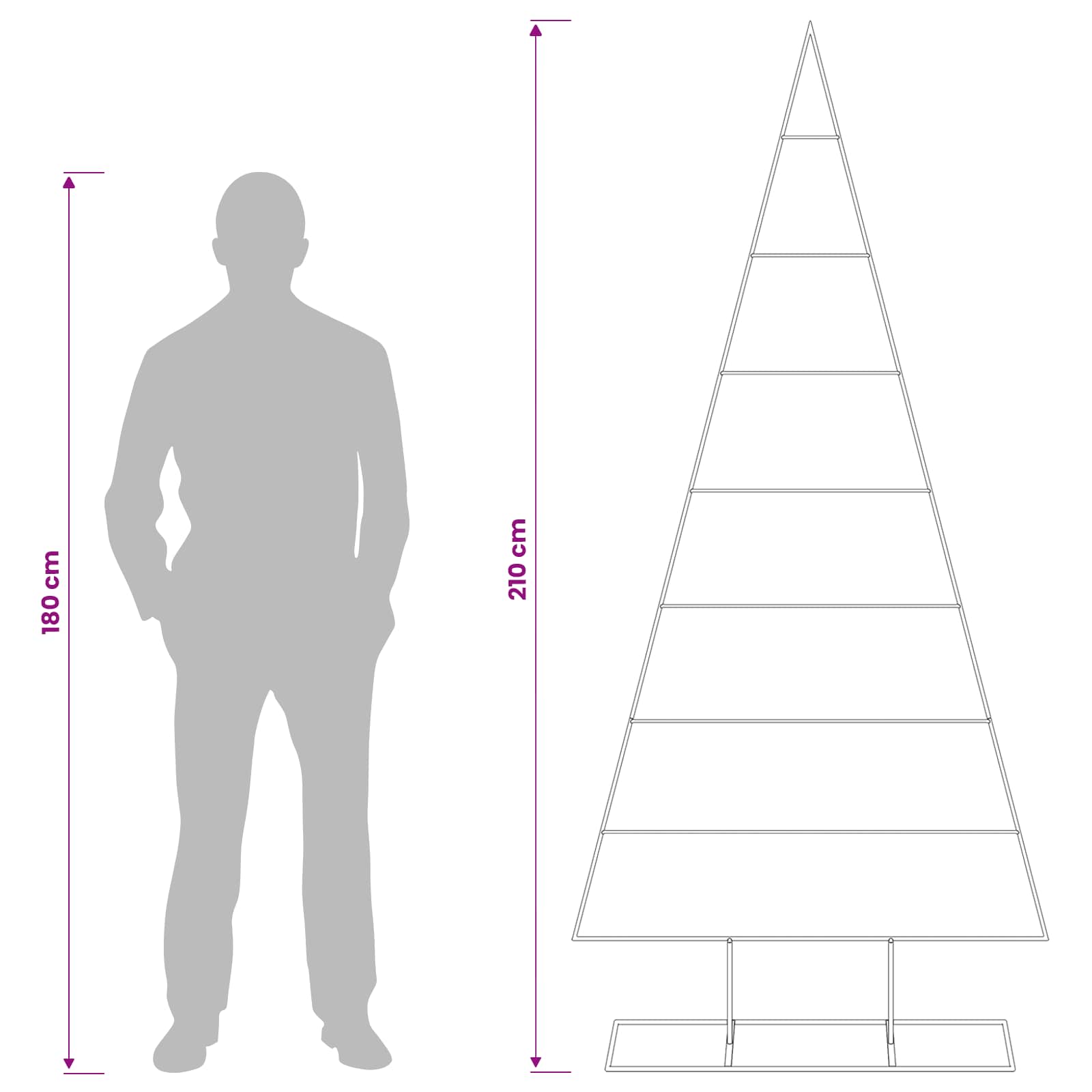 Albero di Natale in metallo KUOPIO 210 cm