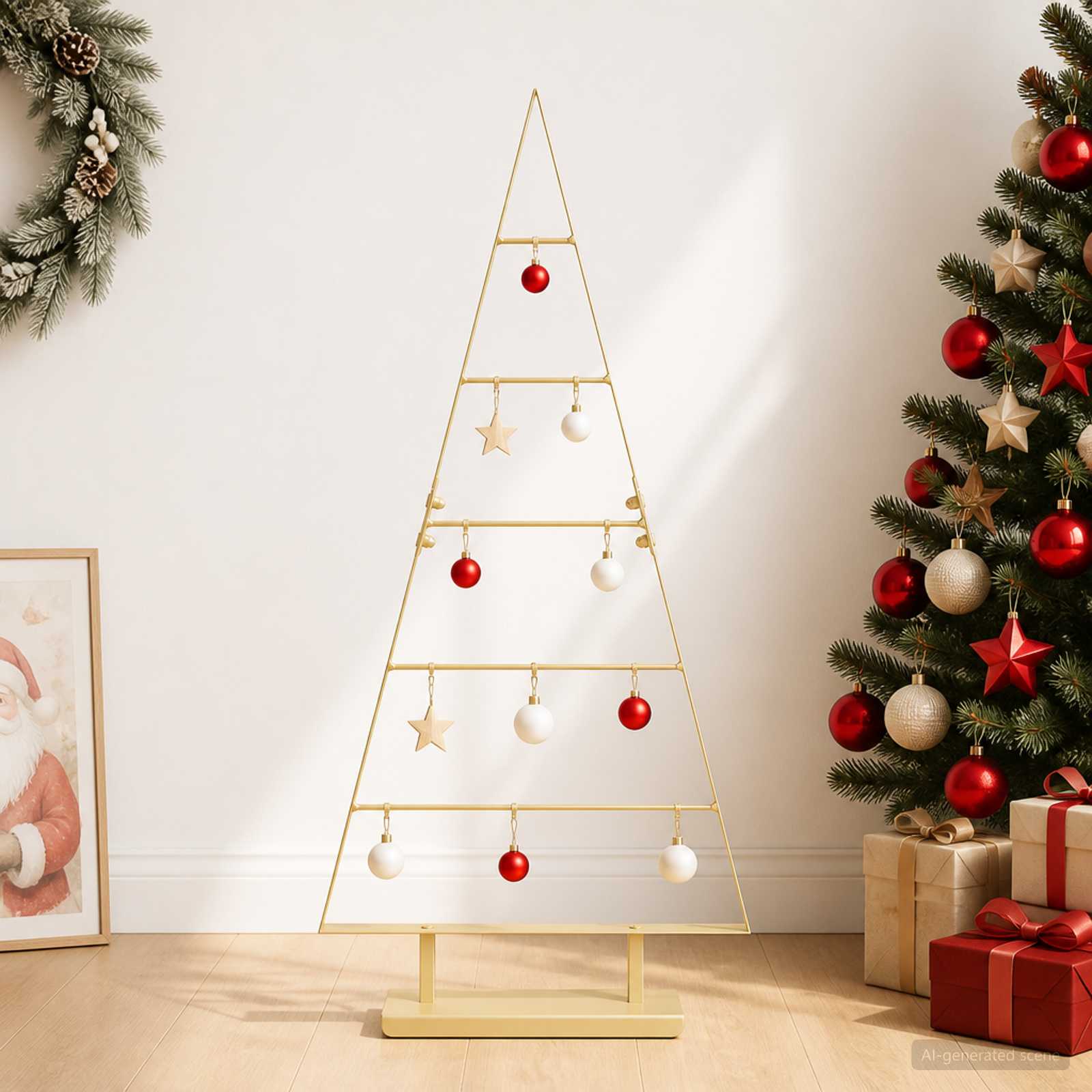 Albero di Natale in metallo KUOPIO 90 cm Acciaio Oro