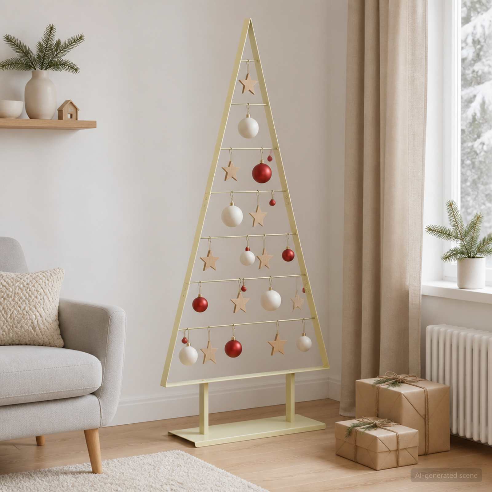 Albero di Natale in metallo KUOPIO 180 cm Acciaio Oro