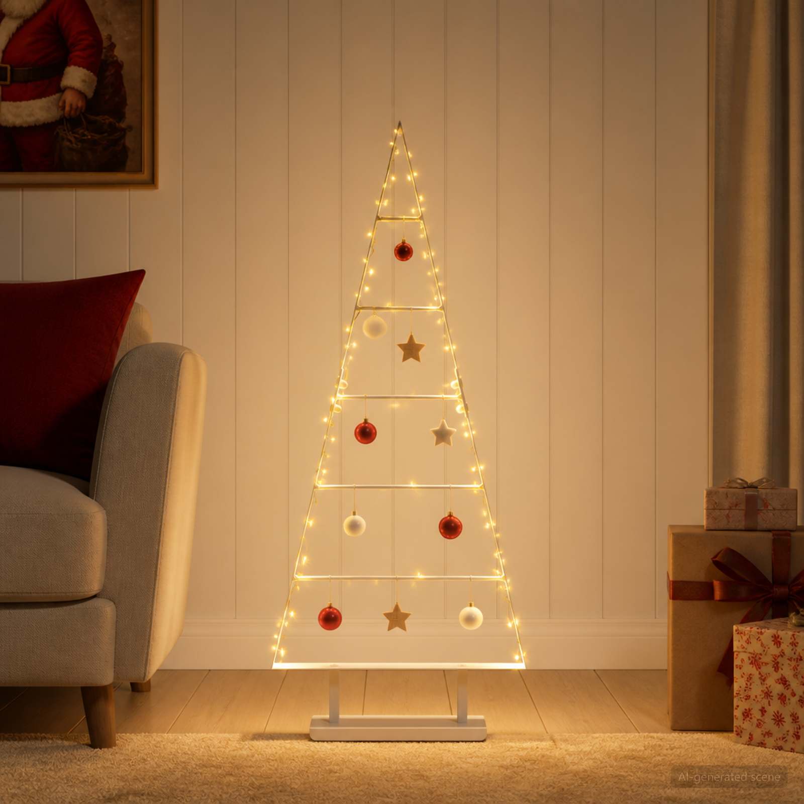 Albero di Natale in metallo KUOPIO 90 cm Acciaio Bianco