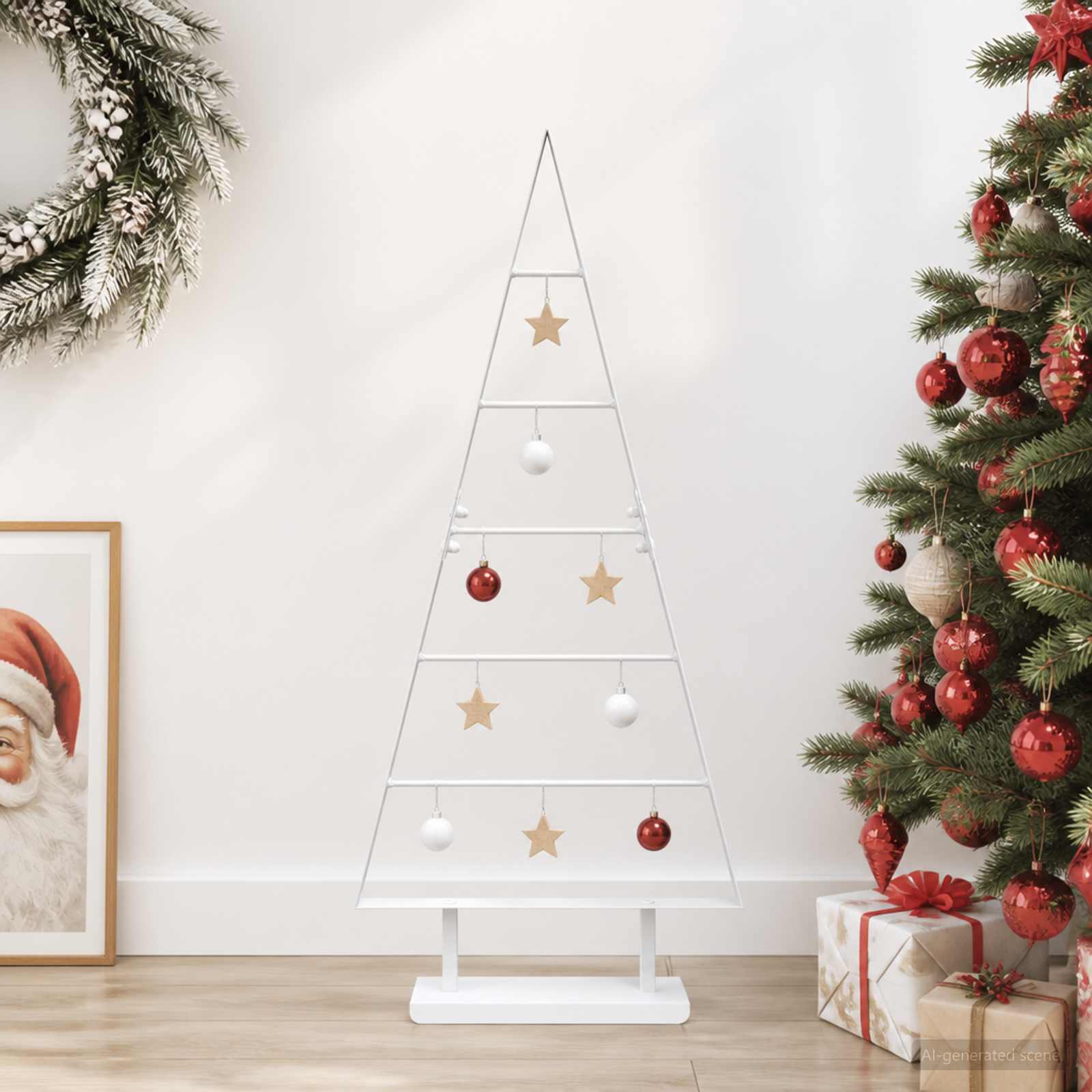 Albero di Natale in metallo KUOPIO 90 cm Acciaio Bianco