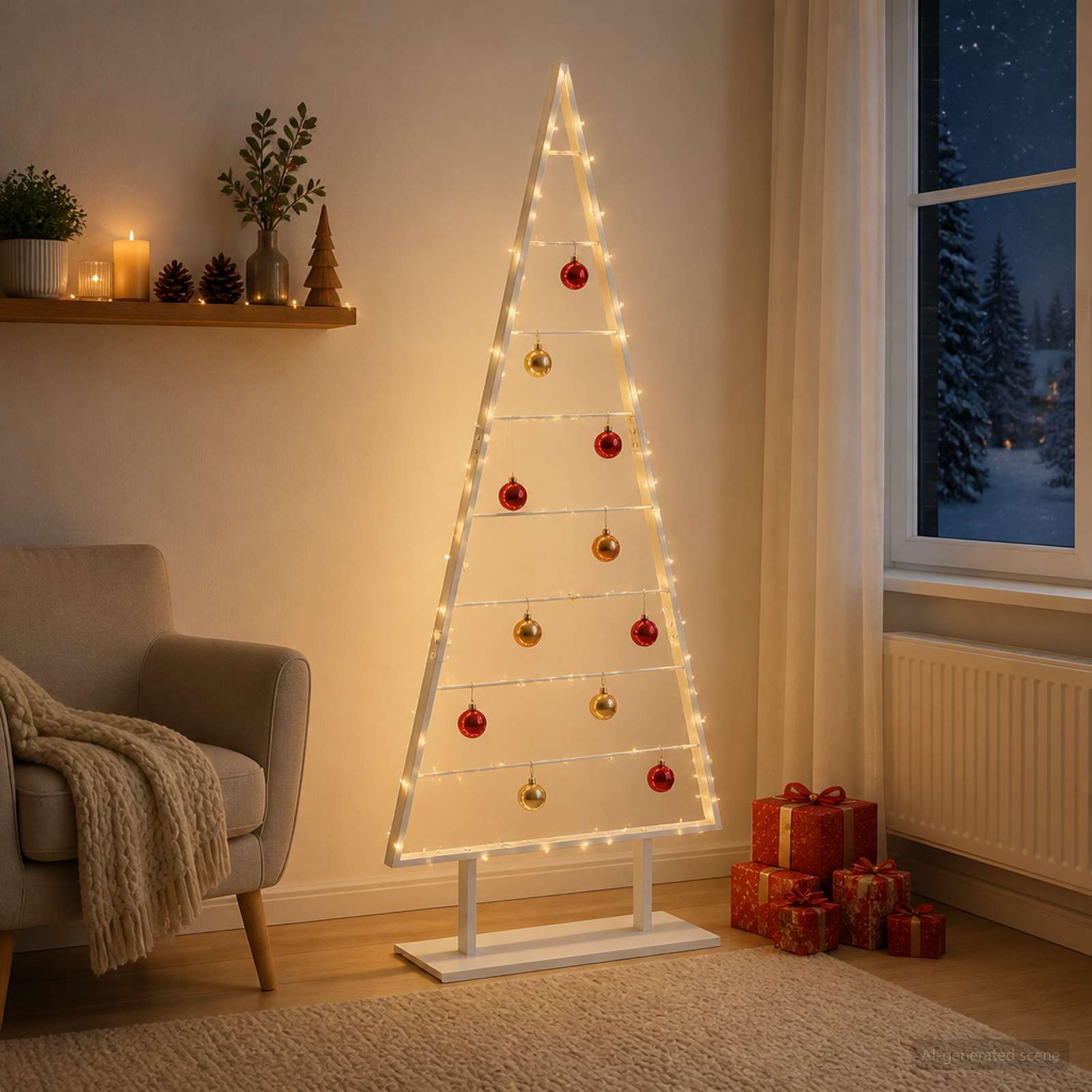 Albero di Natale in metallo KUOPIO 180 cm Acciaio Bianco