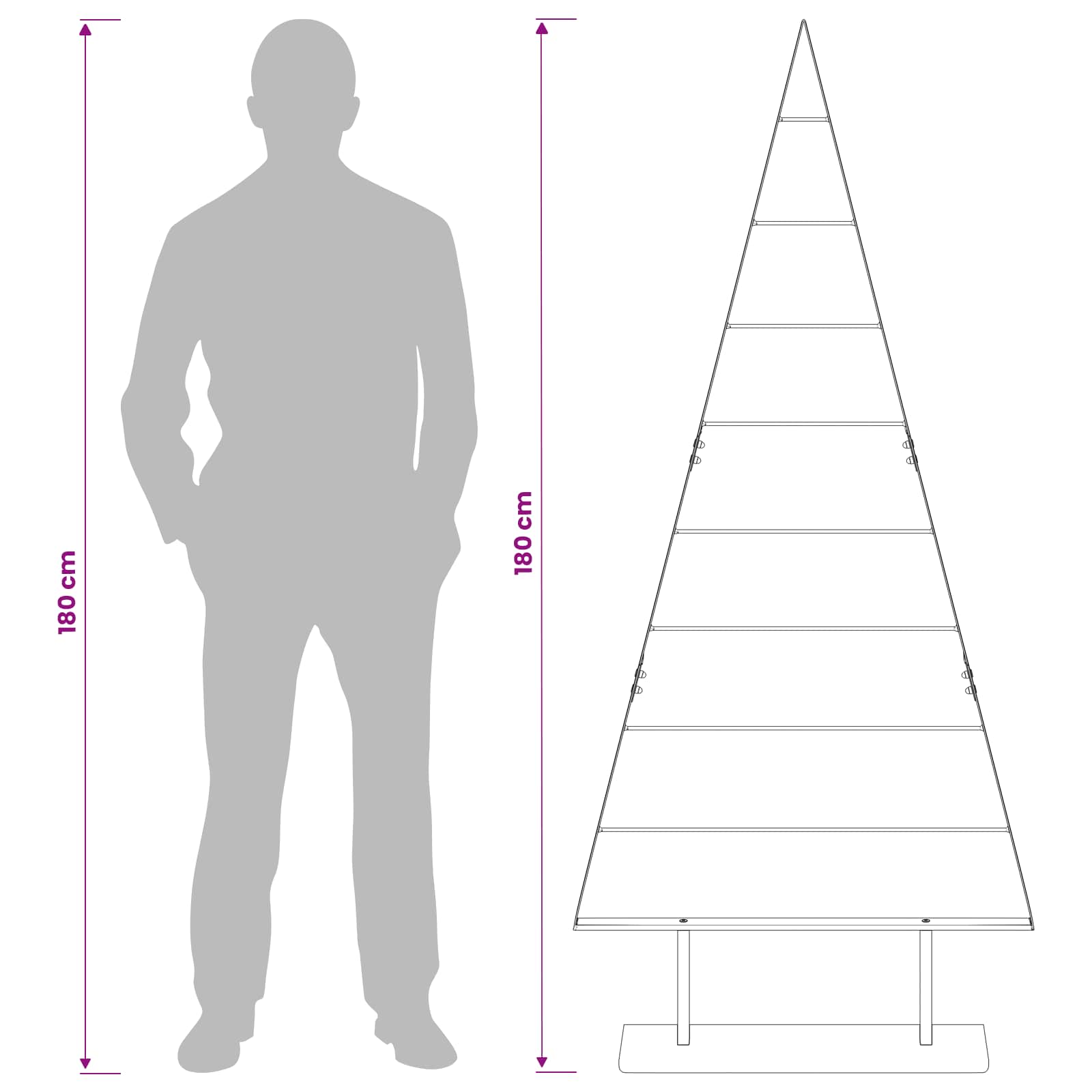 Albero di Natale in metallo KUOPIO 180 cm Acciaio Bianco