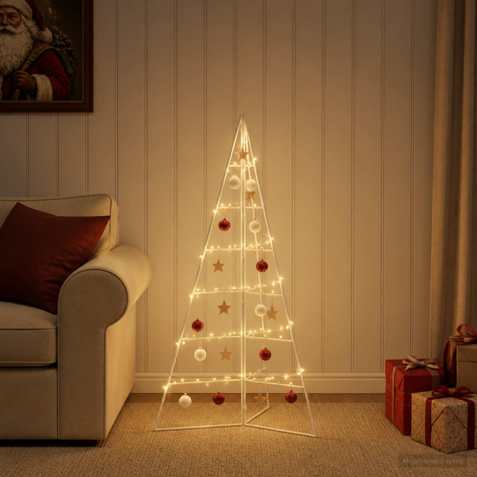 Albero di Natale in metallo KUOPIO 100 cm Acciaio Bianco