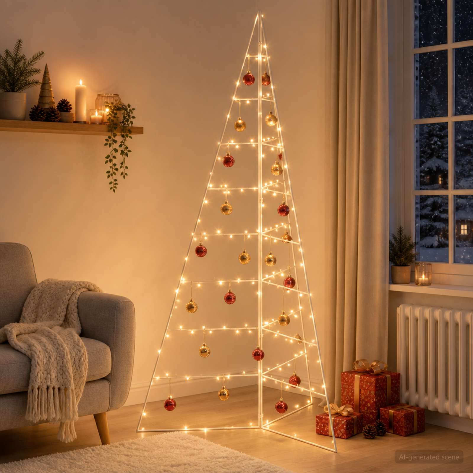 Albero di Natale in metallo KUOPIO 180 cm Acciaio Bianco