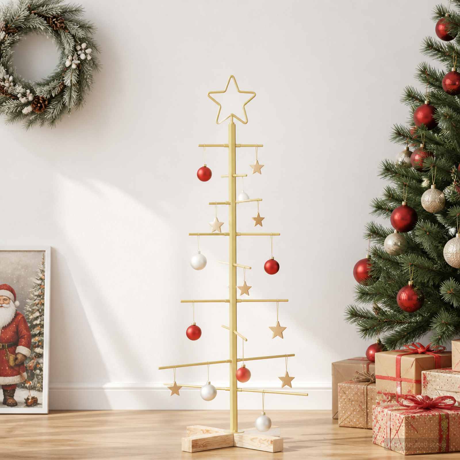 Albero di Natale in metallo con supporto KUOPIO 90 cm Acciaio