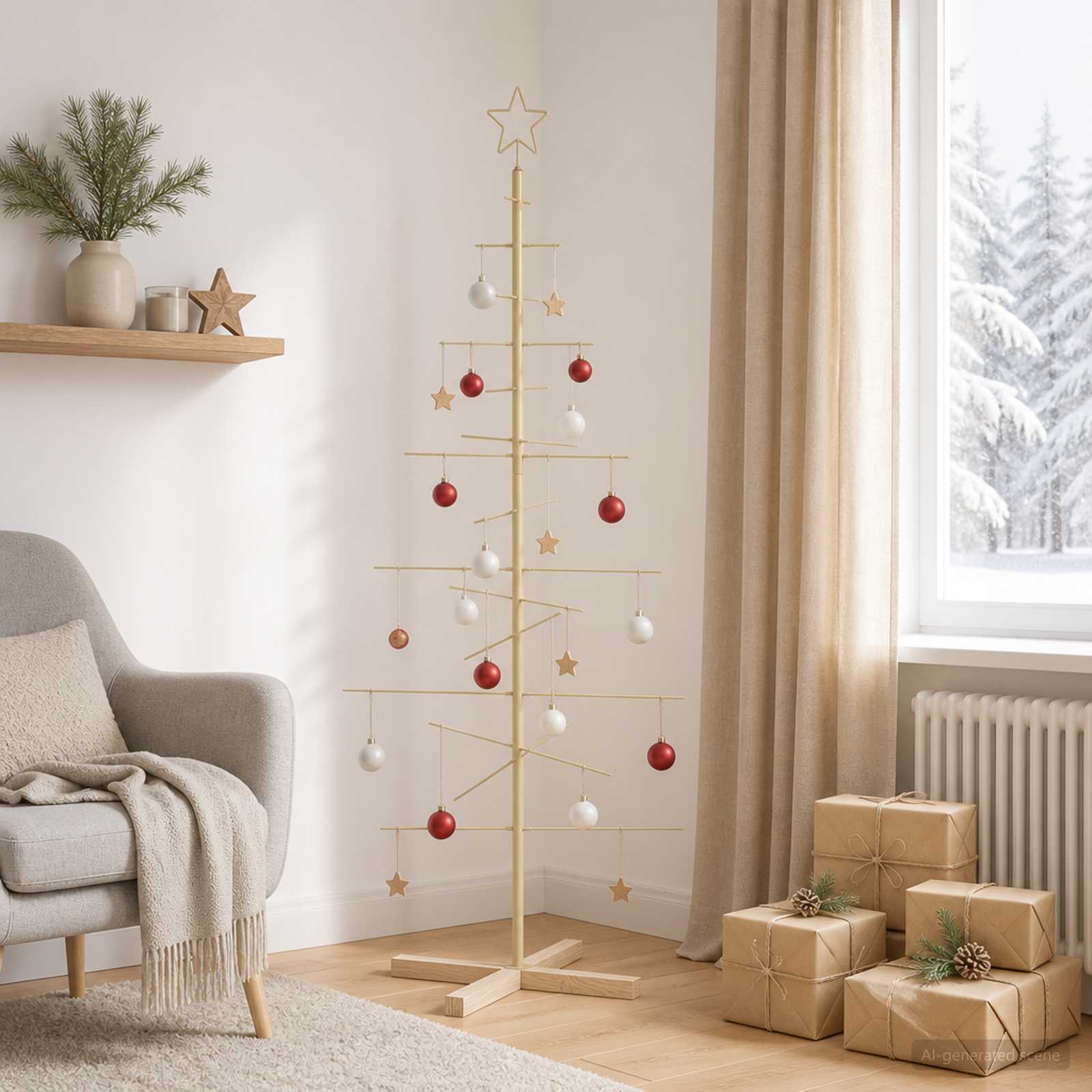 Albero di Natale in metallo con supporto KUOPIO 150 cm Acciaio