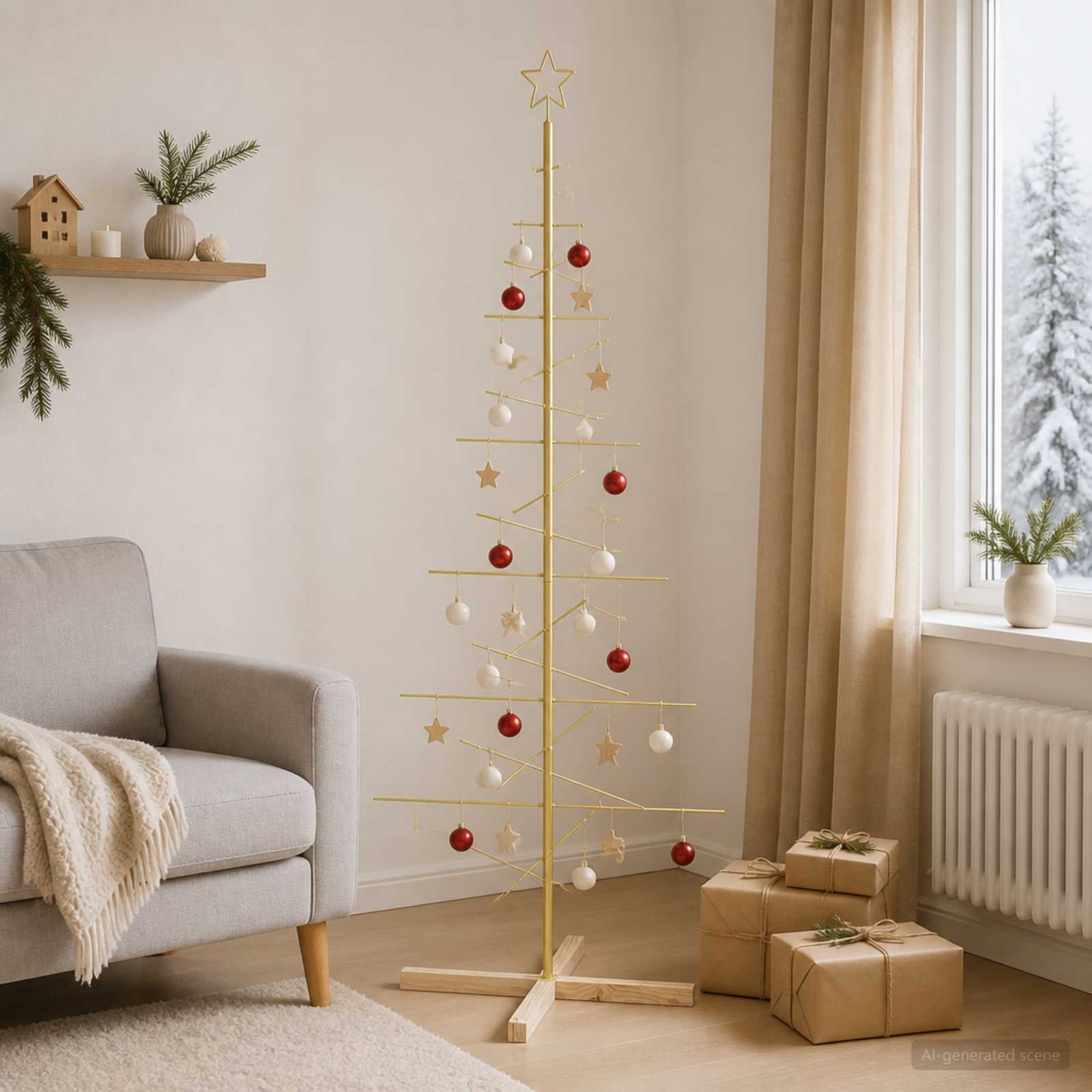 Albero di Natale in metallo con supporto KUOPIO 180 cm Acciaio