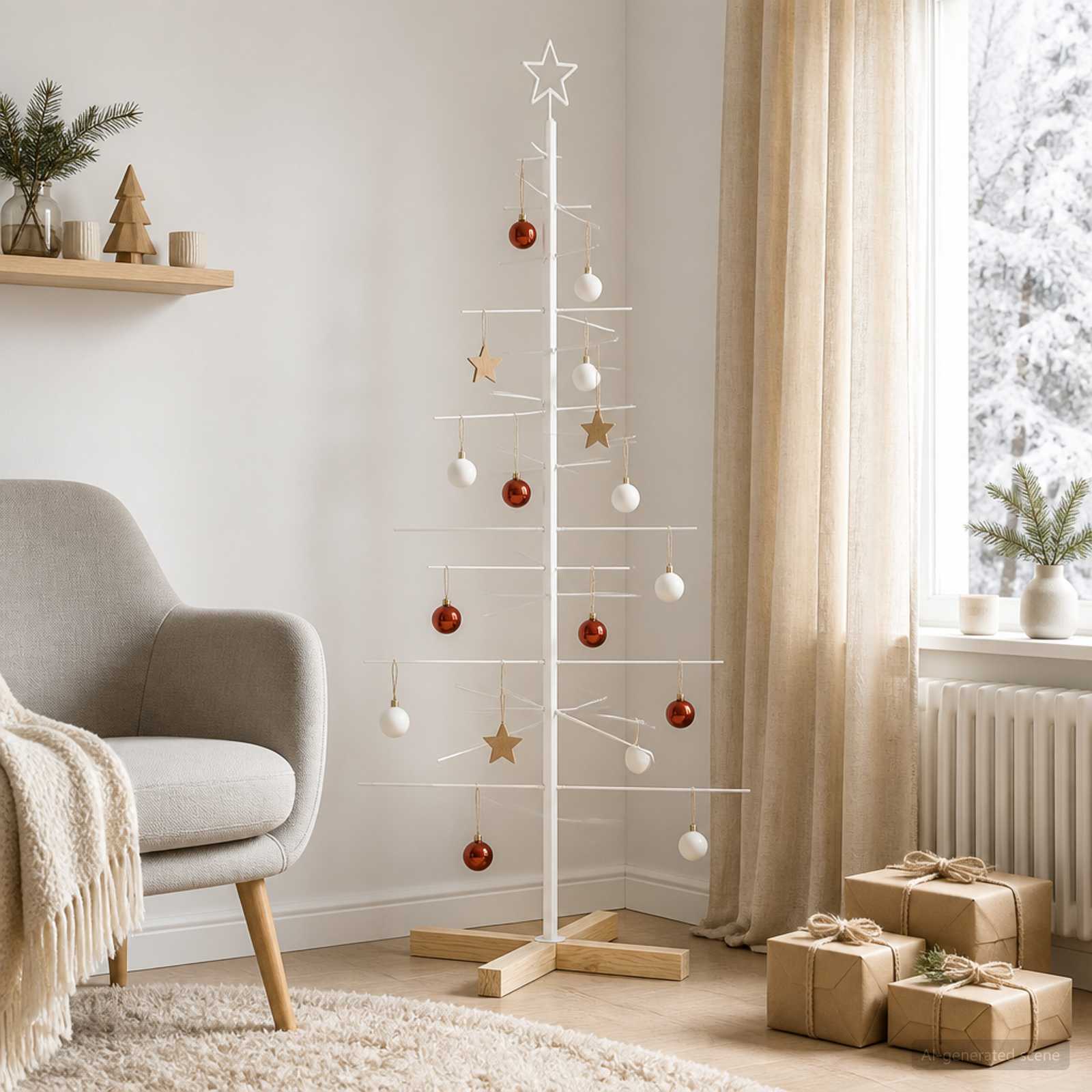 Albero di Natale in metallo con supporto KUOPIO 150 cm Acciaio