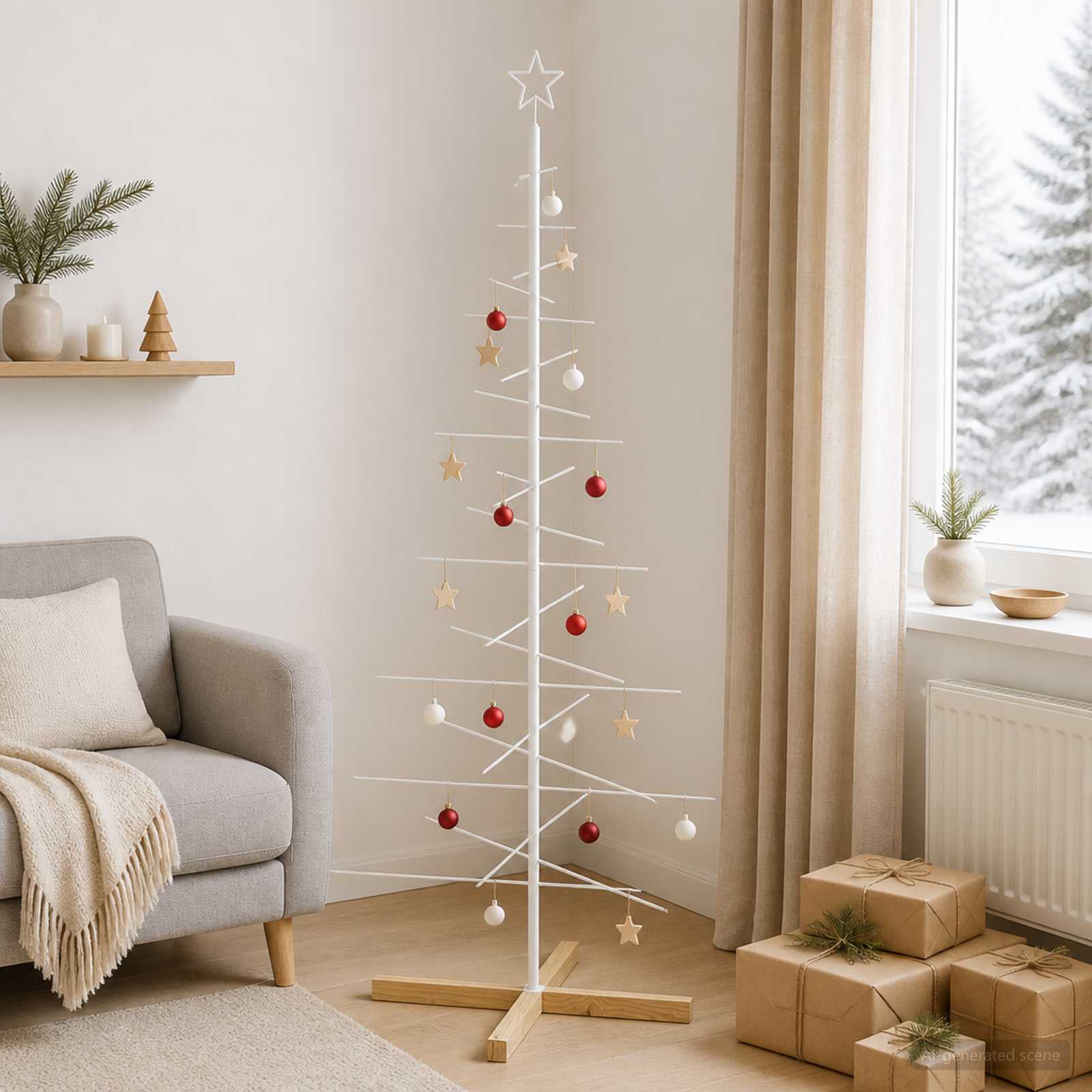 Albero di Natale in metallo con supporto KUOPIO 180 cm Acciaio