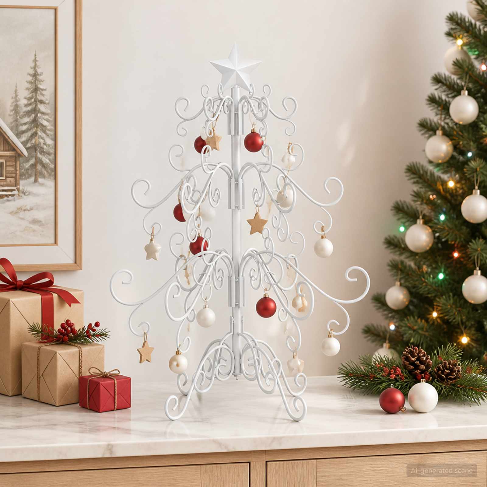 Albero di Natale in metallo KUOPIO 60 cm acciaio White