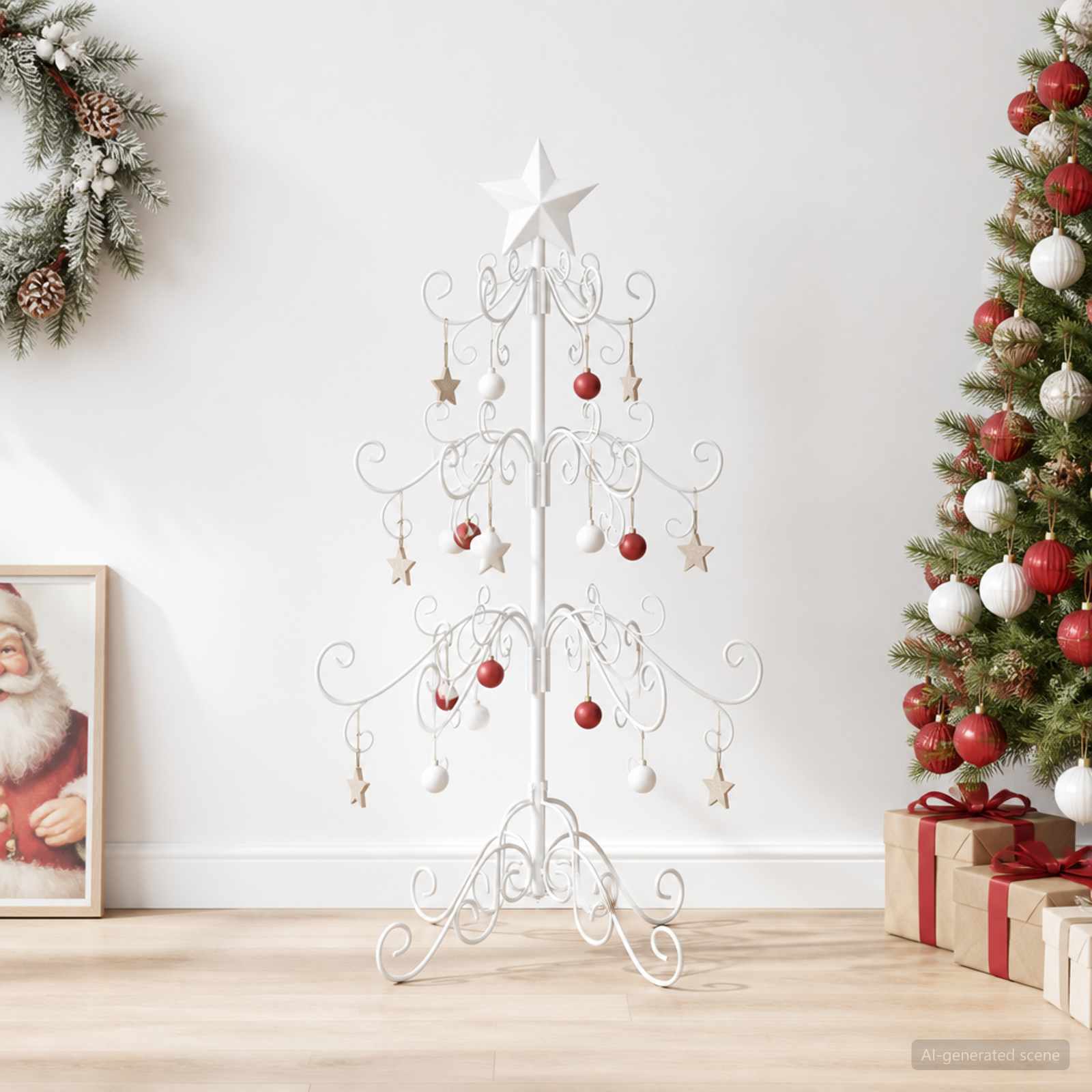 Albero di Natale in metallo KUOPIO 90 cm acciaio White
