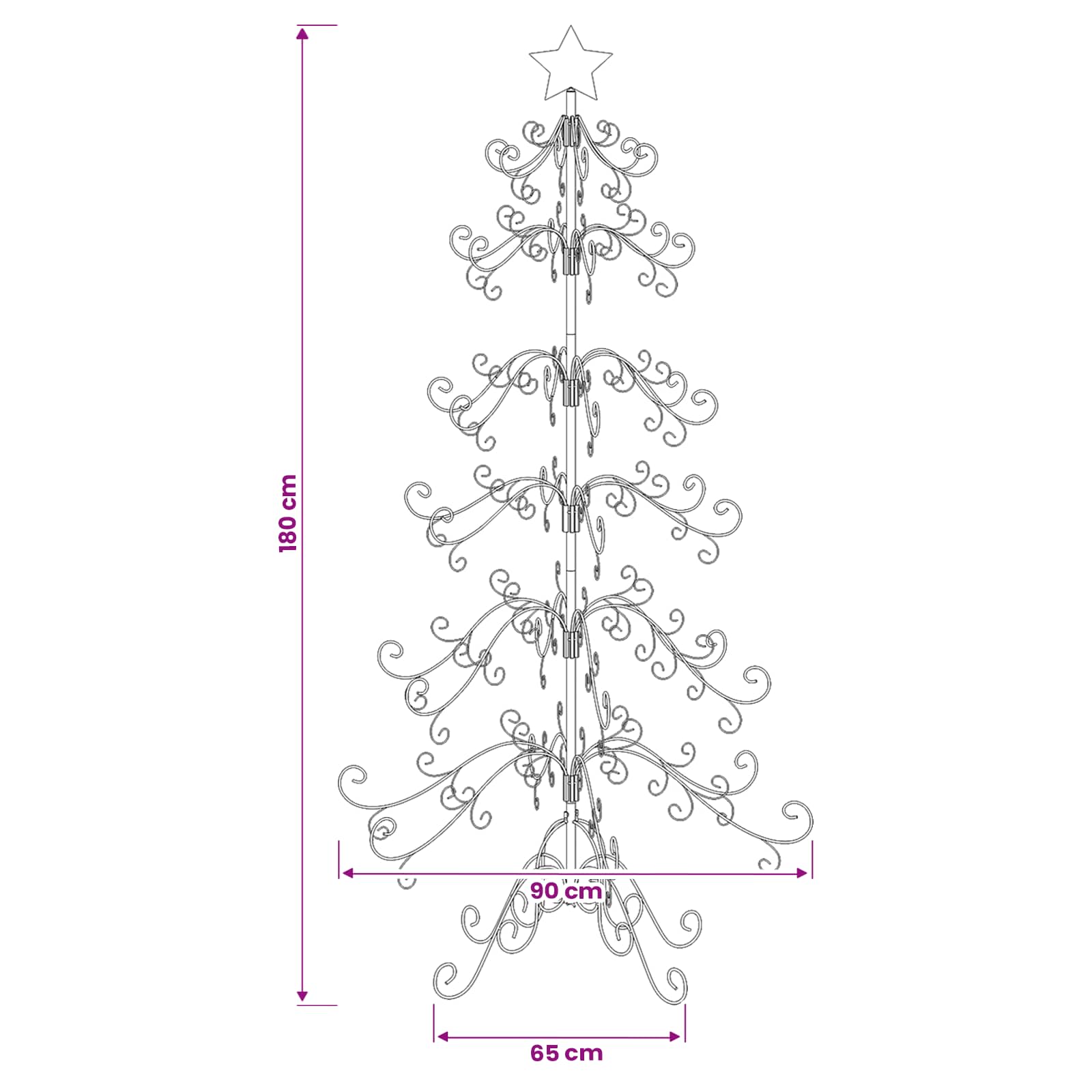 Albero di Natale in metallo KUOPIO 180 cm acciaio White