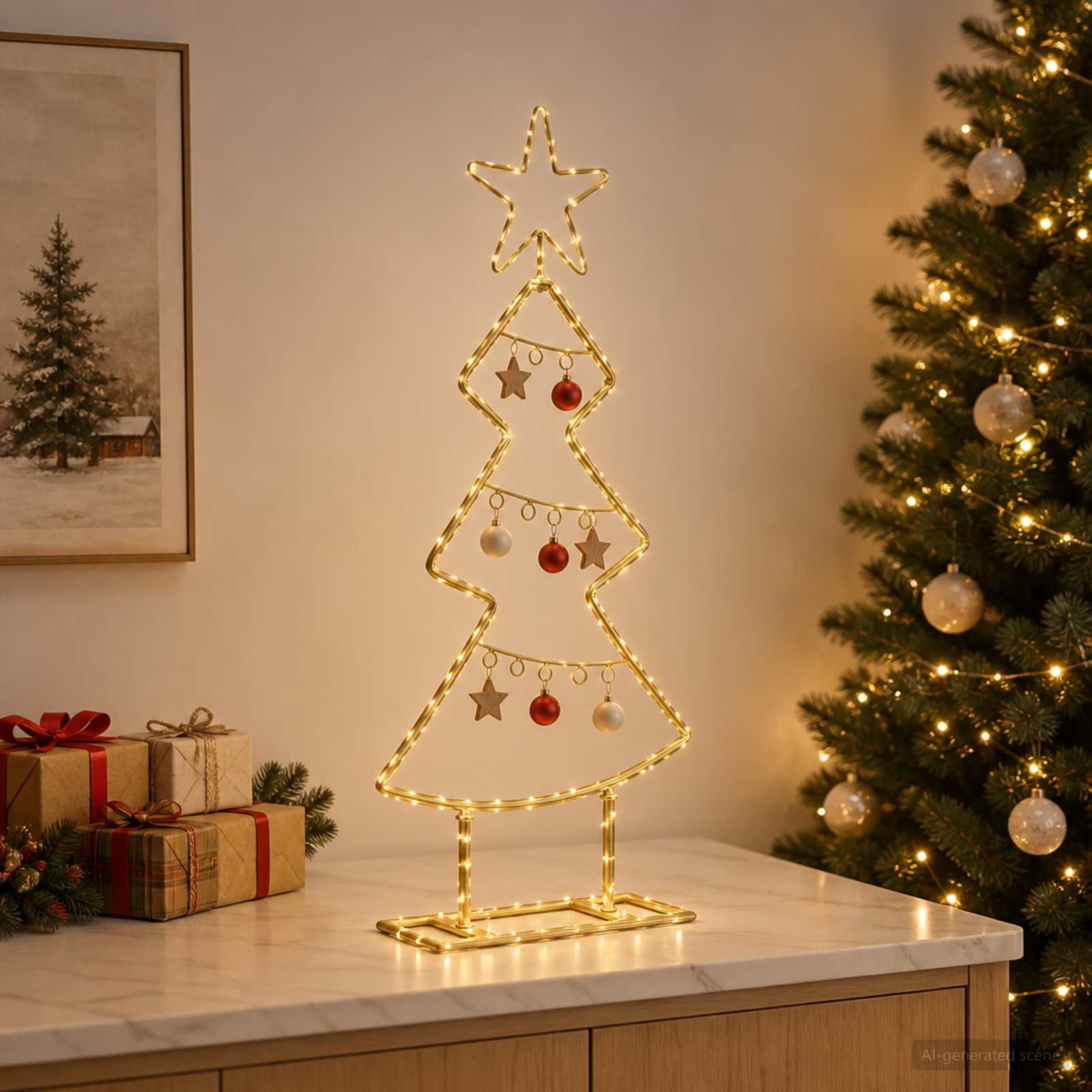 Albero di Natale in metallo con supporto KUOPIO 60 cm Acciaio