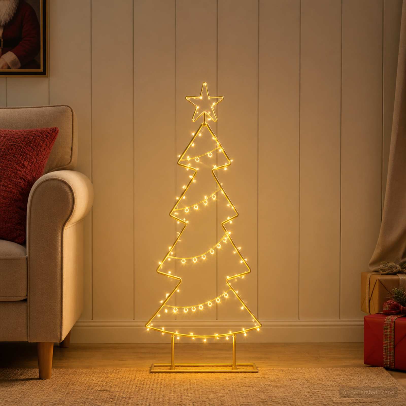 Albero di Natale in metallo con supporto KUOPIO 90 cm Acciaio