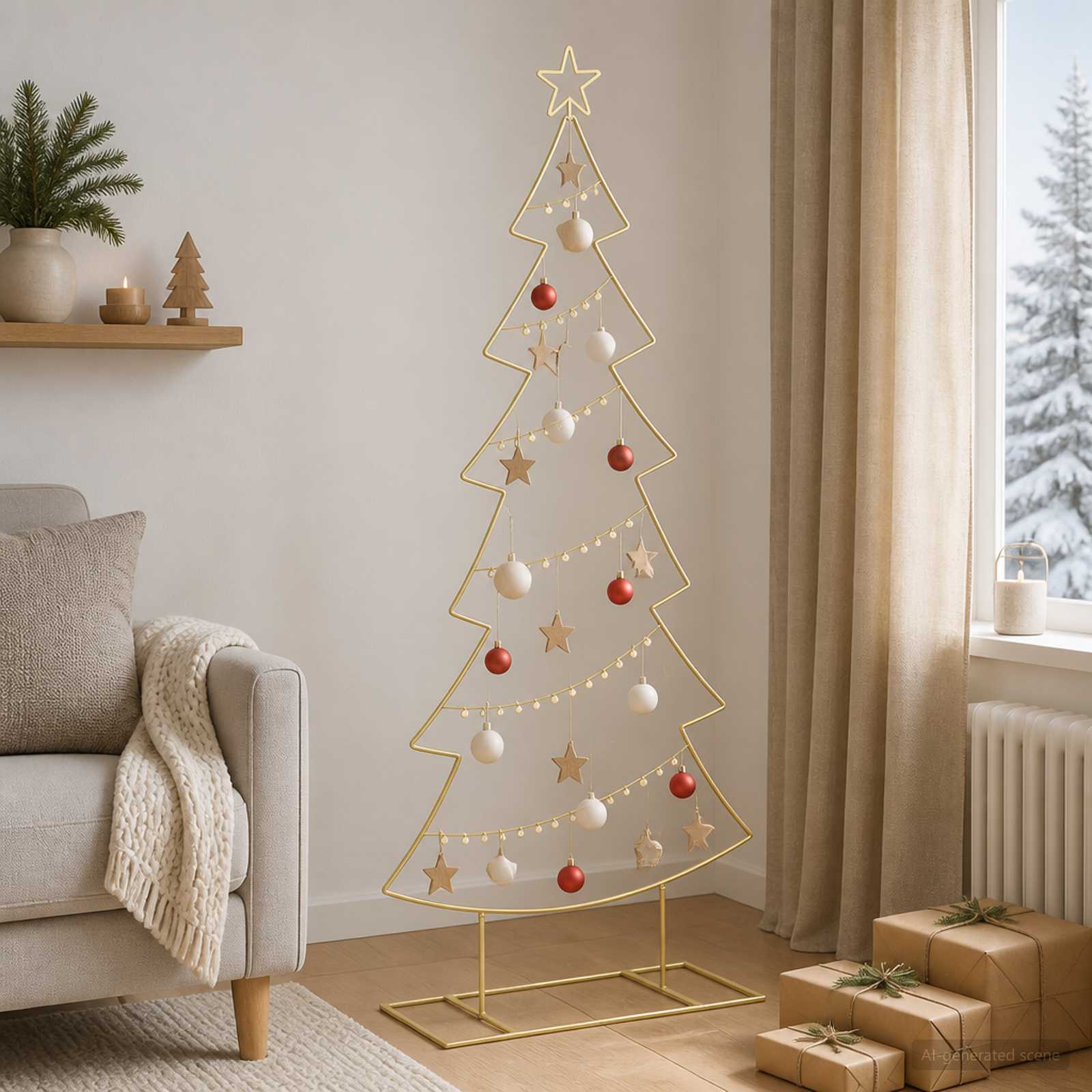 Albero di Natale in metallo con supporto KUOPIO 180 cm Acciaio