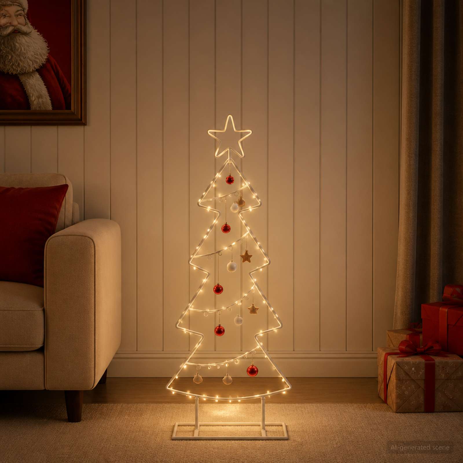 Albero di Natale in metallo con supporto KUOPIO 90 cm Acciaio