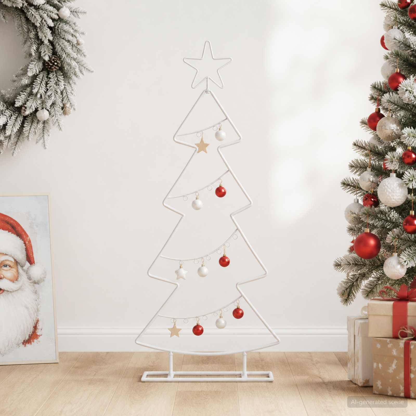 Albero di Natale in metallo con supporto KUOPIO 90 cm Acciaio