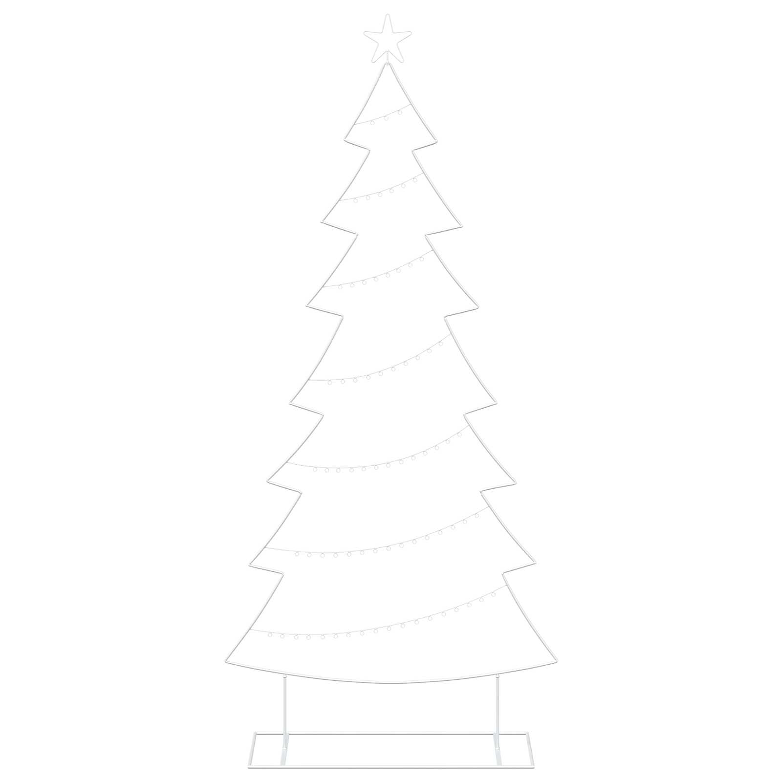 Albero di Natale in metallo con supporto KUOPIO 210 cm Acciaio