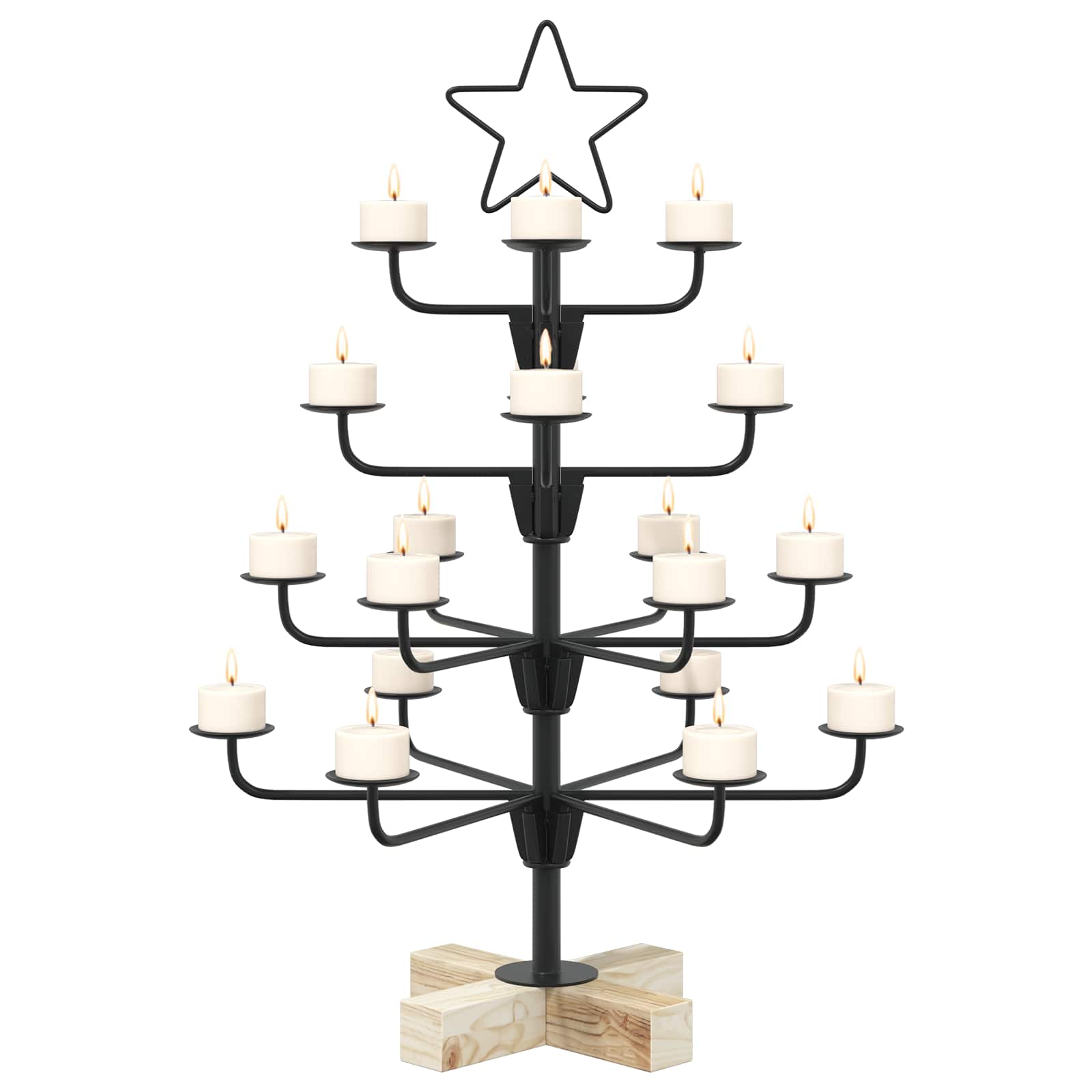 Albero di Natale in Metallo con Supporto KUOPIO 60 cm Acciaio
