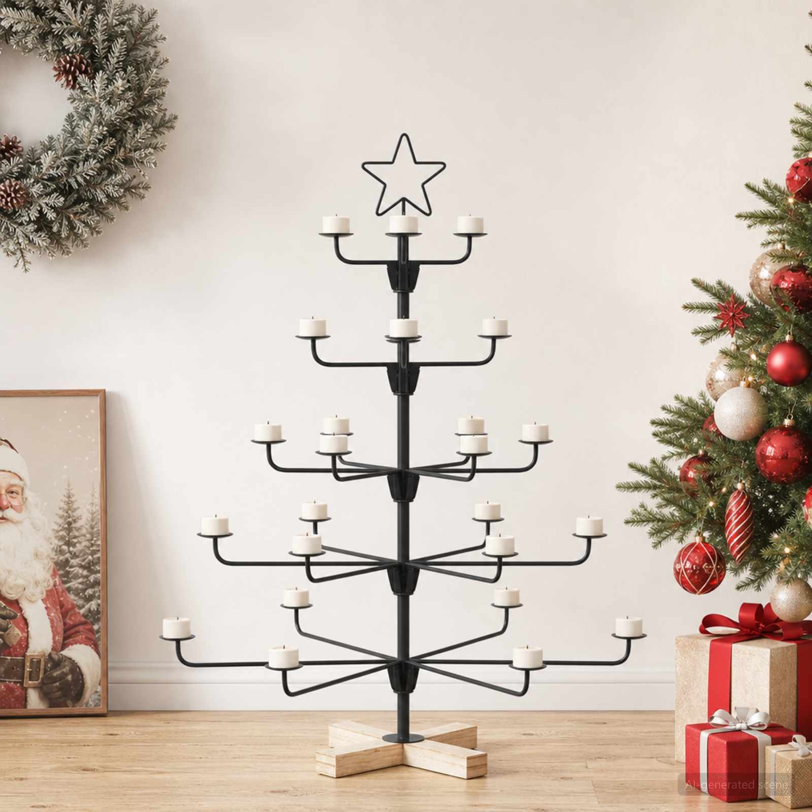 Albero di Natale in Metallo con Supporto KUOPIO 90 cm