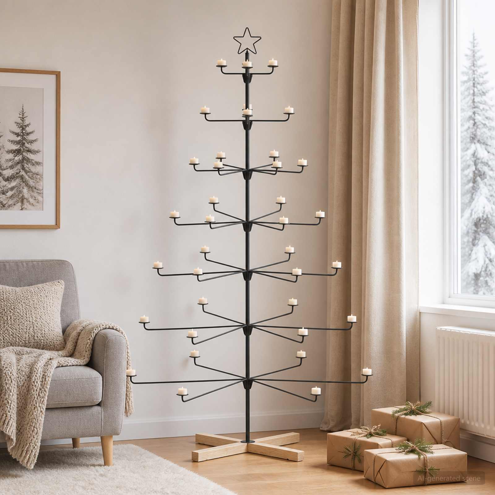 Albero di Natale in Metallo con Supporto KUOPIO 180 cm