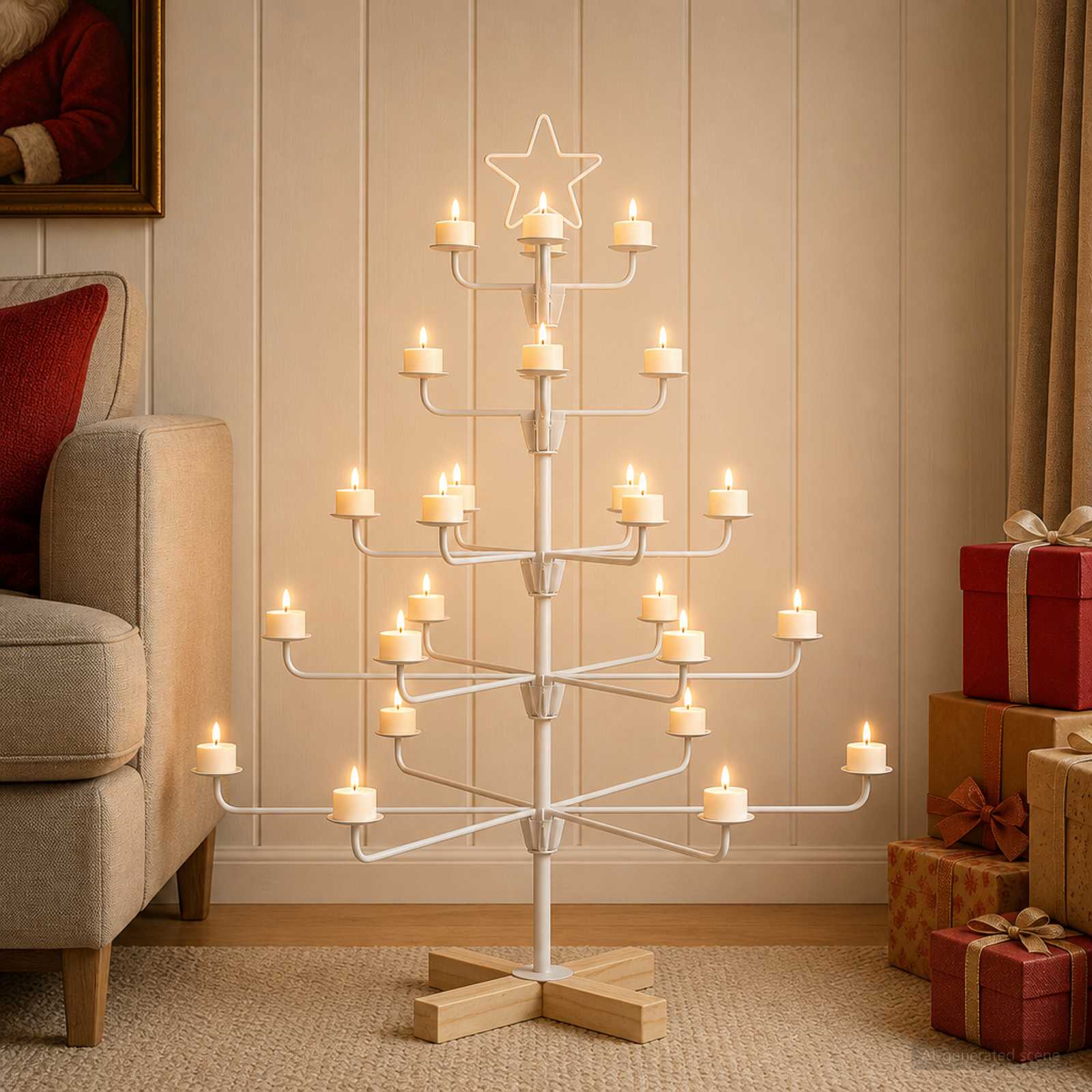 Albero di Natale in Metallo con Supporto KUOPIO 90 cm Acciaio